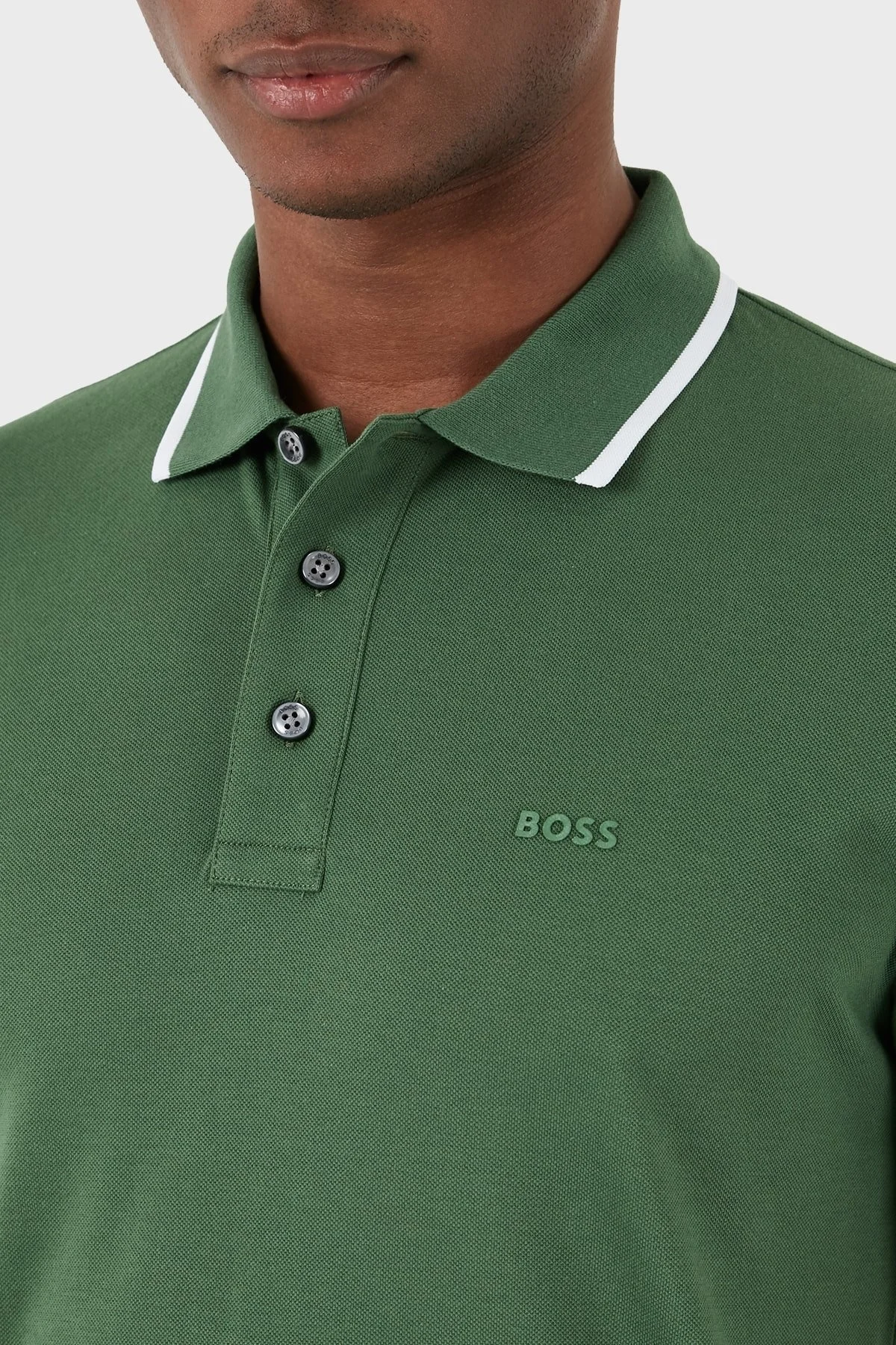 Boss Pamuklu Regular Fit Erkek Polo Yaka T Shirt 50494697 348 YEŞİL - 6