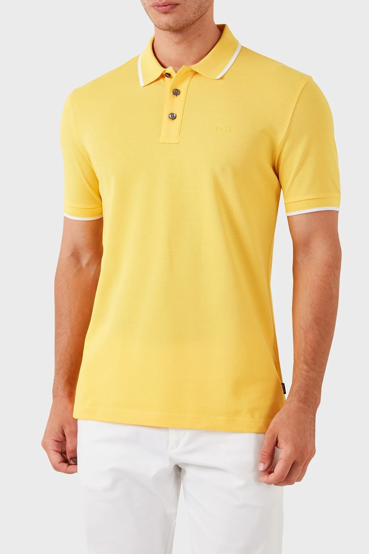 Boss Pamuklu Regular Fit Erkek Polo Yaka T Shirt 50494697 755 SARI - 1
