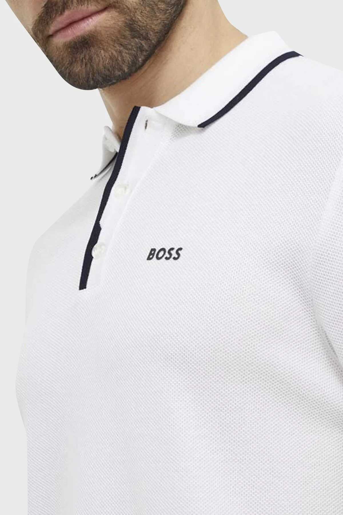 Boss Pamuklu Regular Fit Erkek Polo Yaka T Shirt 50512742 100 BEYAZ - 2