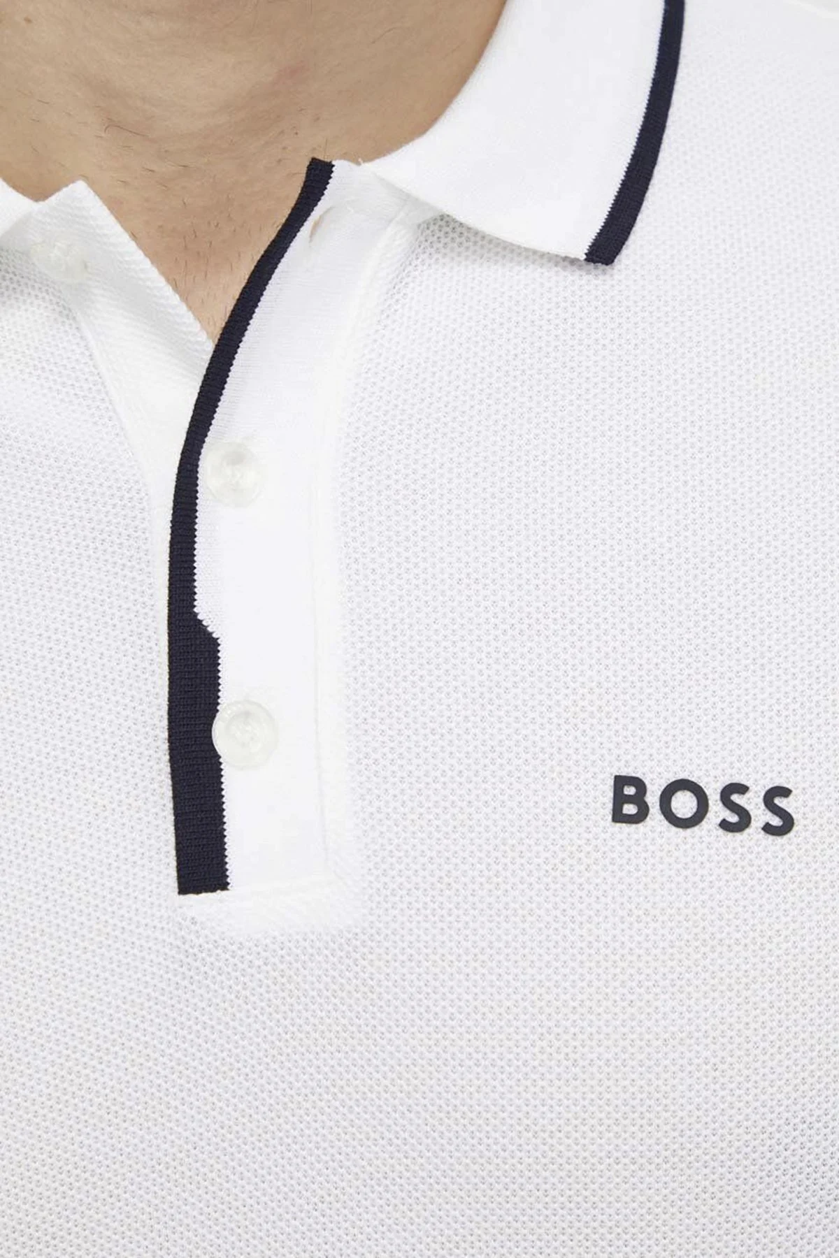 Boss Pamuklu Regular Fit Erkek Polo Yaka T Shirt 50512742 100 BEYAZ - 4