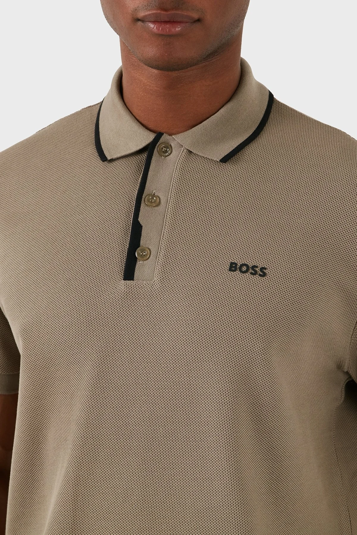 Boss Pamuklu Regular Fit Erkek Polo Yaka T Shirt 50512742 334 HAKİ - 6