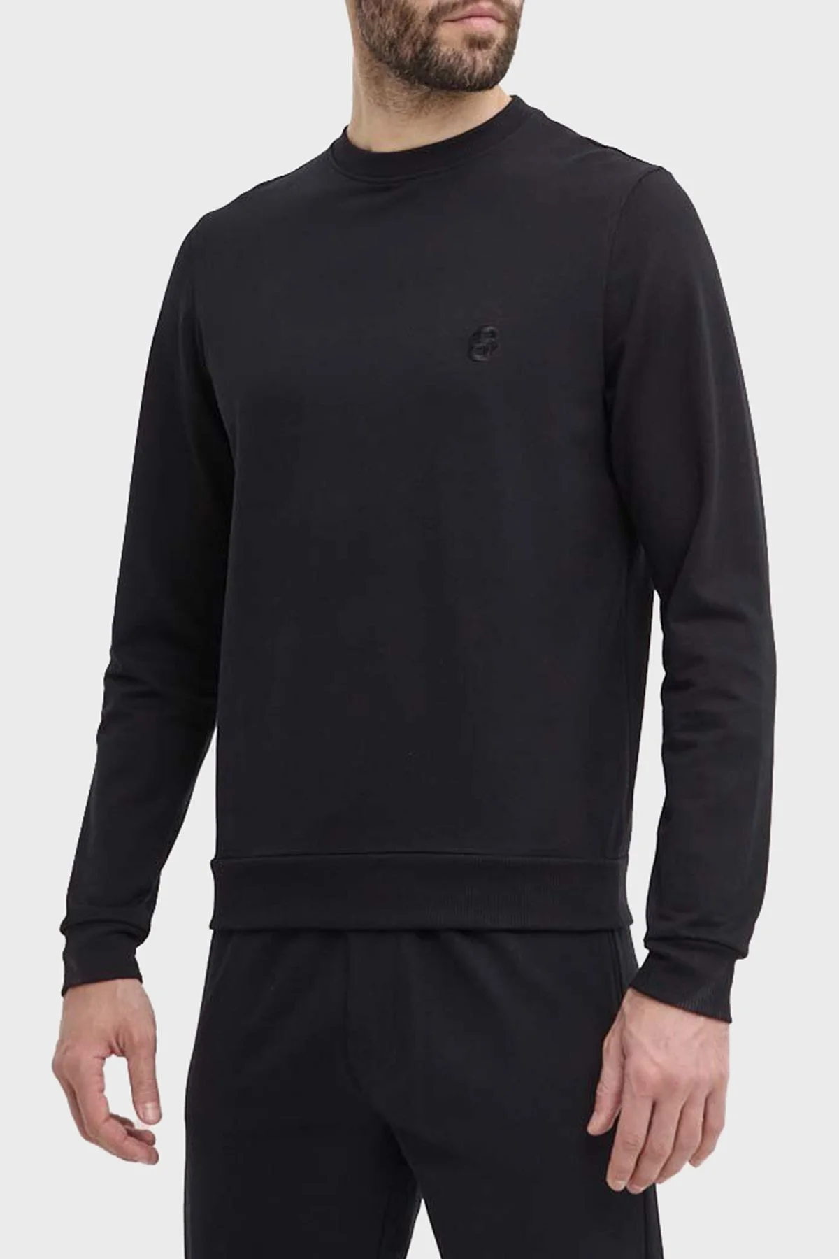 Boss Pamuklu Regular Fit Erkek Sweat 50515186 001 SİYAH - 1