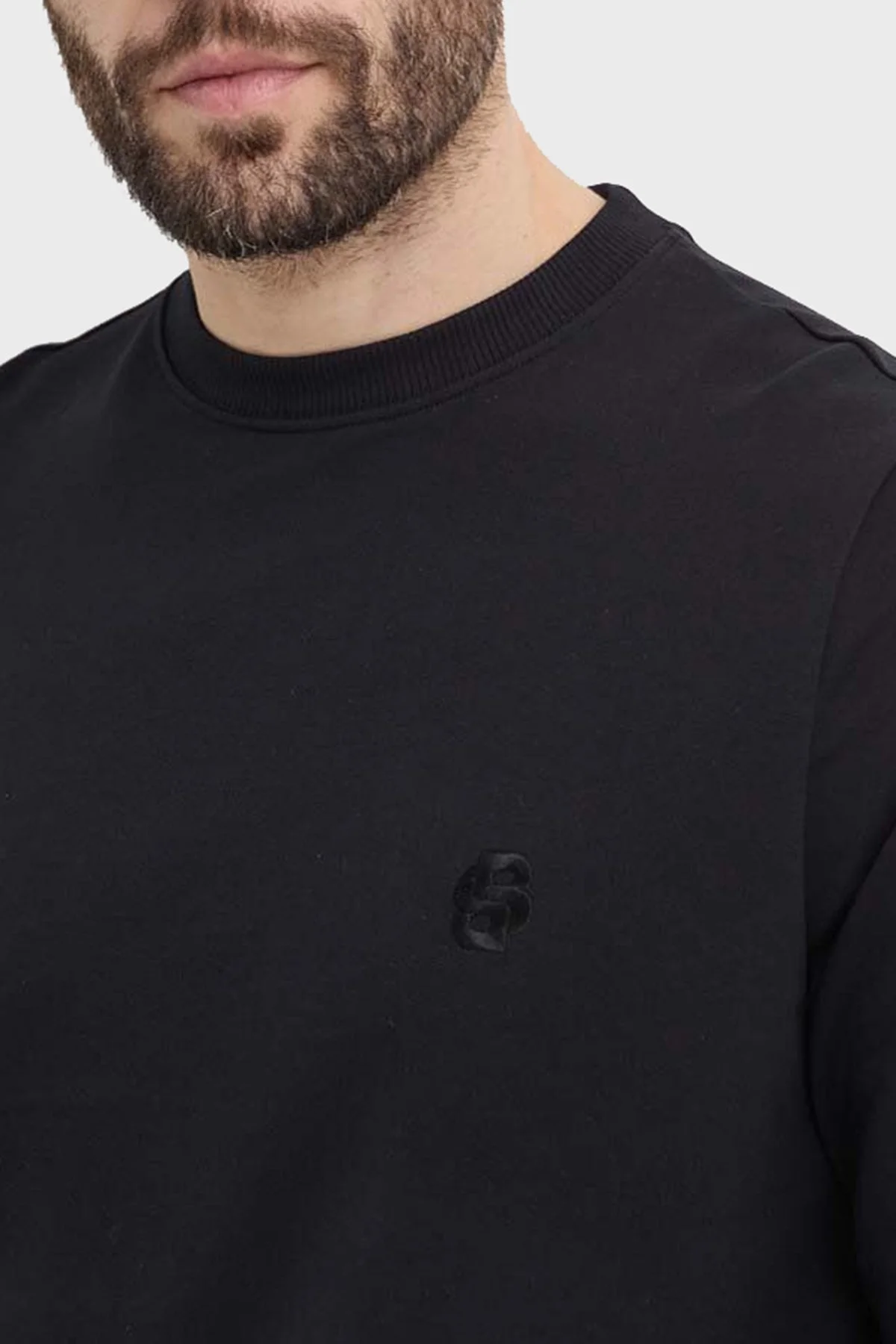 Boss Pamuklu Regular Fit Erkek Sweat 50515186 001 SİYAH - 7