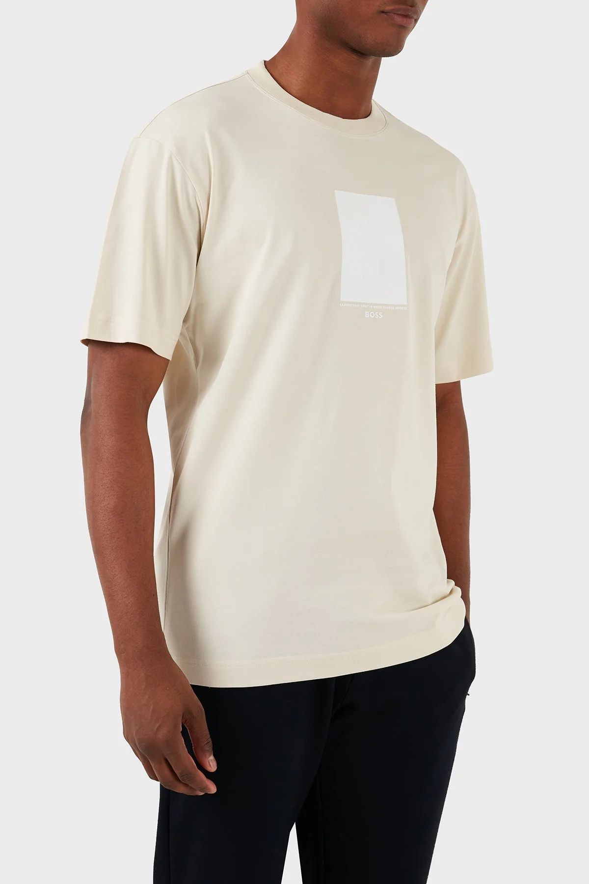 Boss Pamuklu Regular Fit Erkek T Shirt 50512118 131 EKRU - 1