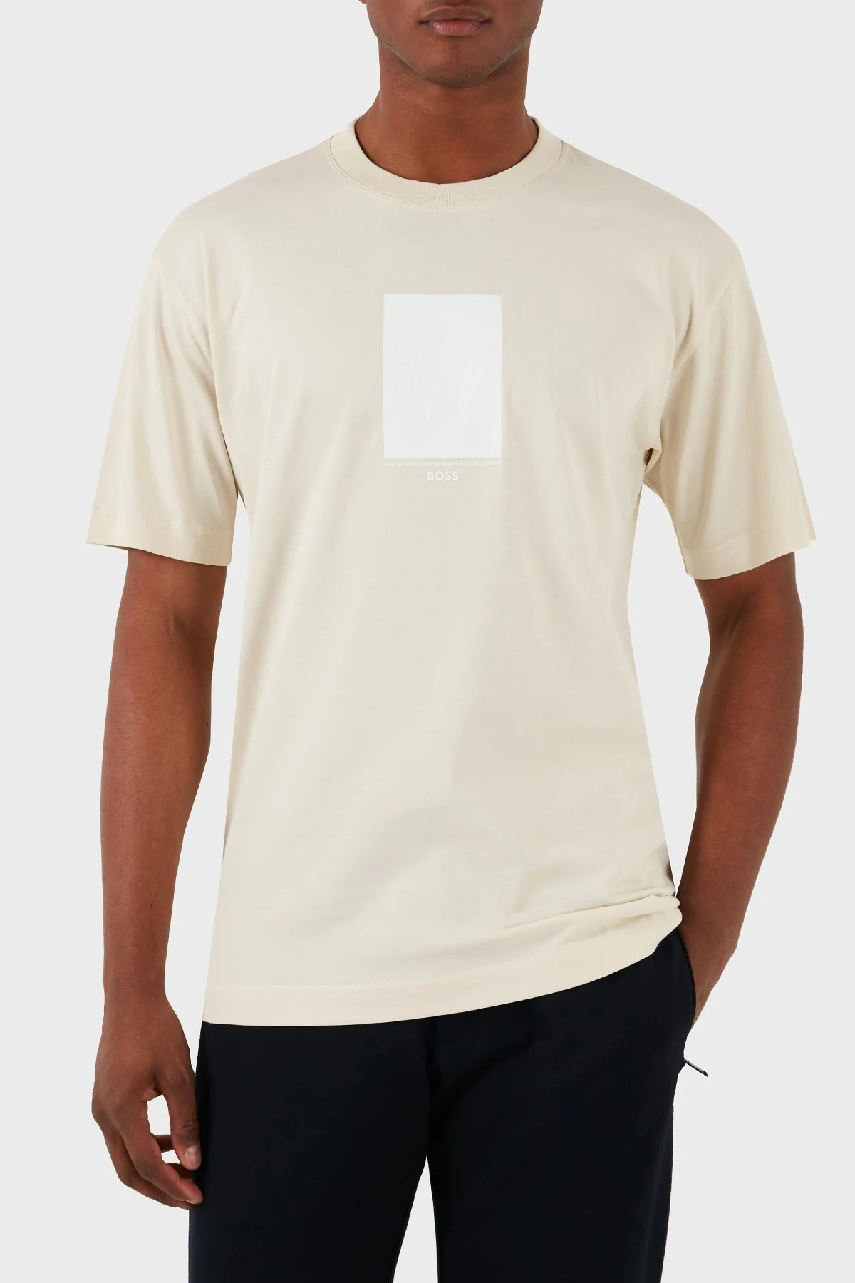 Boss Pamuklu Regular Fit Erkek T Shirt 50512118 131 EKRU - 2