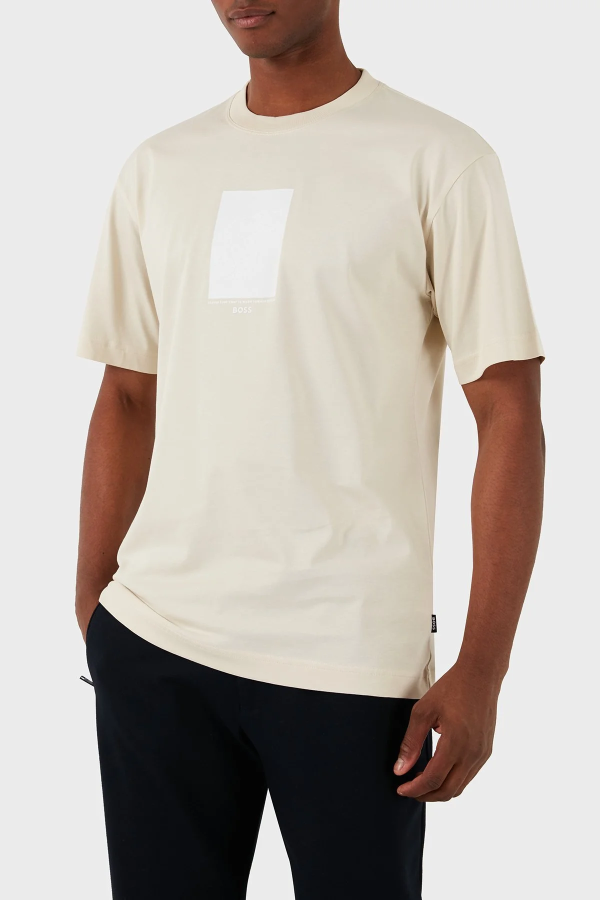 Boss Pamuklu Regular Fit Erkek T Shirt 50512118 131 EKRU - 5