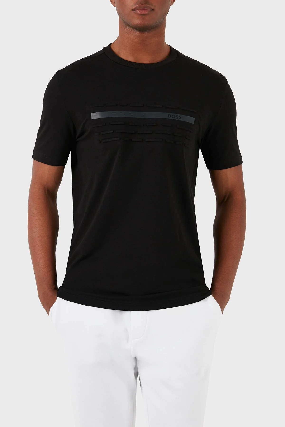 Boss Pamuklu Regular Fit Erkek T Shirt 50513010 001 SİYAH - 1