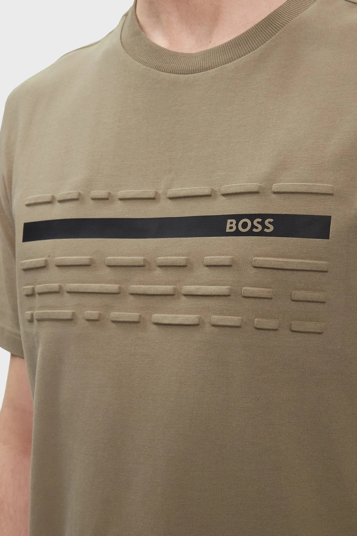 Boss Pamuklu Regular Fit Erkek T Shirt 50513010 334 HAKİ - 4