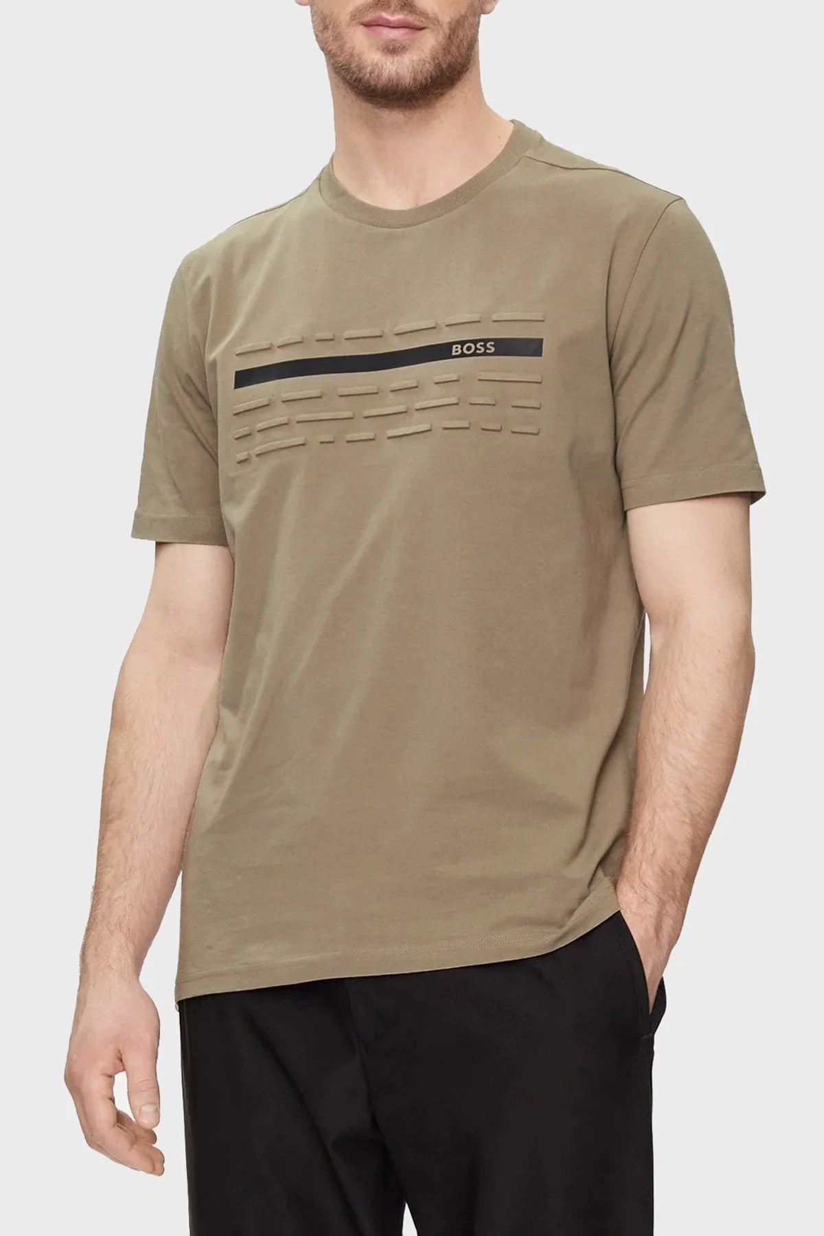 Boss Pamuklu Regular Fit Erkek T Shirt 50513010 334 HAKİ - 6