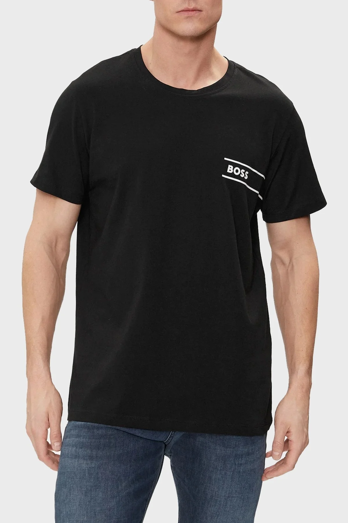 Boss Pamuklu Regular Fit Erkek T Shirt 50514914 001 SİYAH - 1