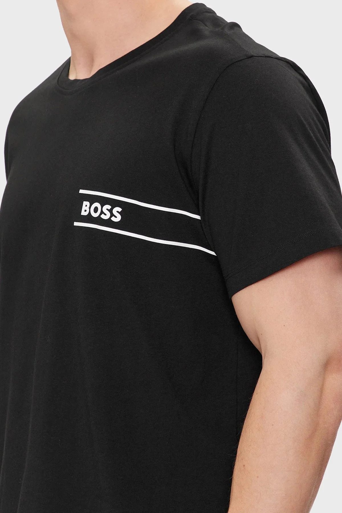 Boss Pamuklu Regular Fit Erkek T Shirt 50514914 001 SİYAH - 4
