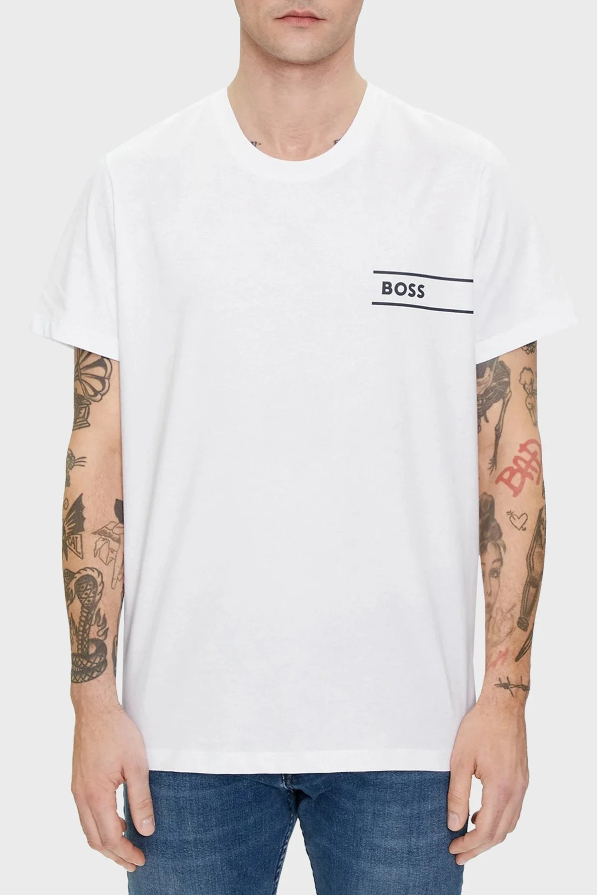Boss Pamuklu Regular Fit Erkek T Shirt 50514914 100 BEYAZ - 1