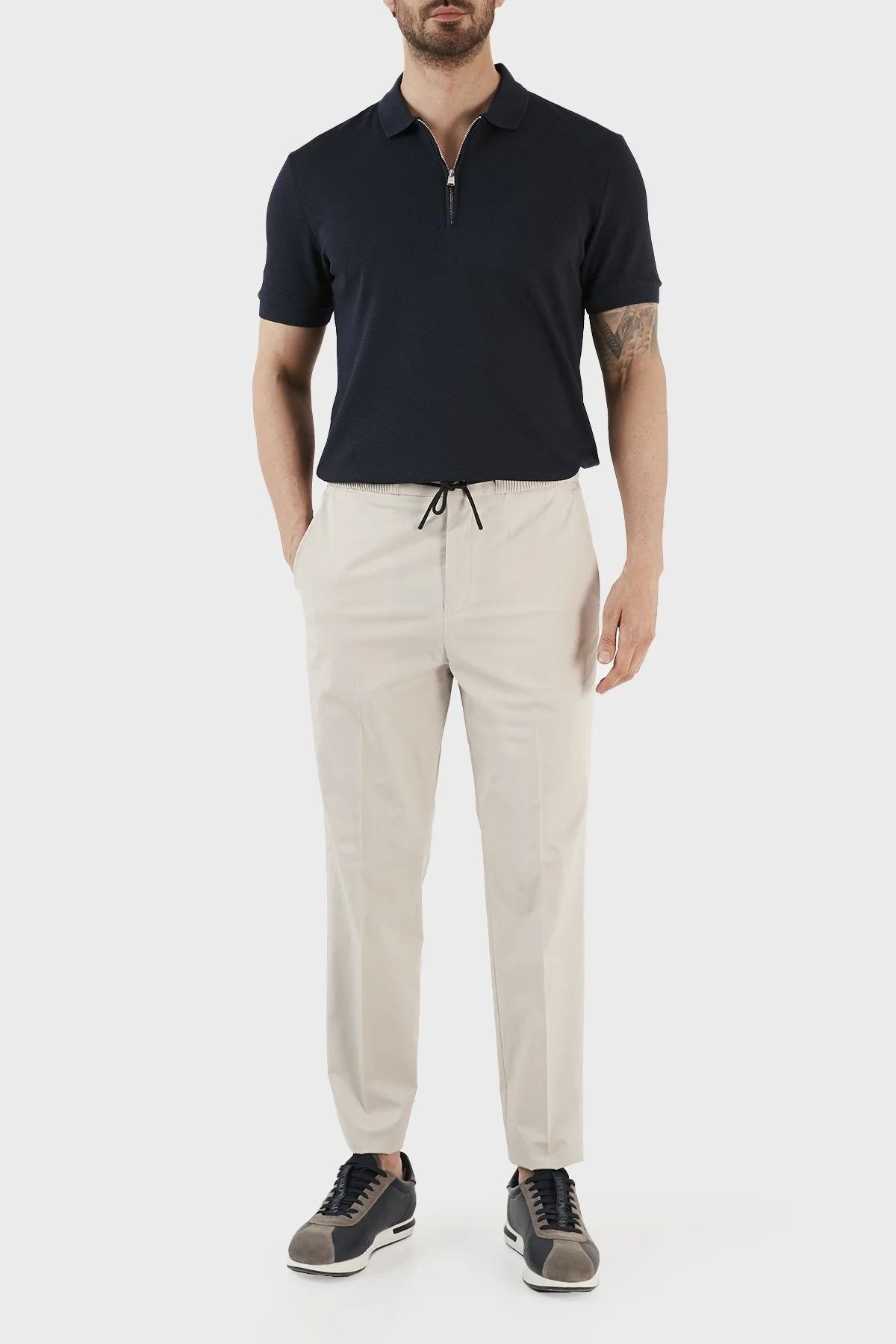 Boss Pamuklu Regular Fit Fermuarlı Erkek Polo T Shirt 50491409 404 LACİVERT - 5