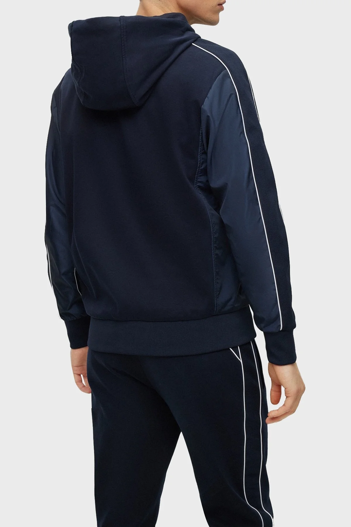Boss Pamuklu Regular Fit Fermuarlı Kapüşonlu Erkek Sweat 50486248 404 LACİVERT - 3