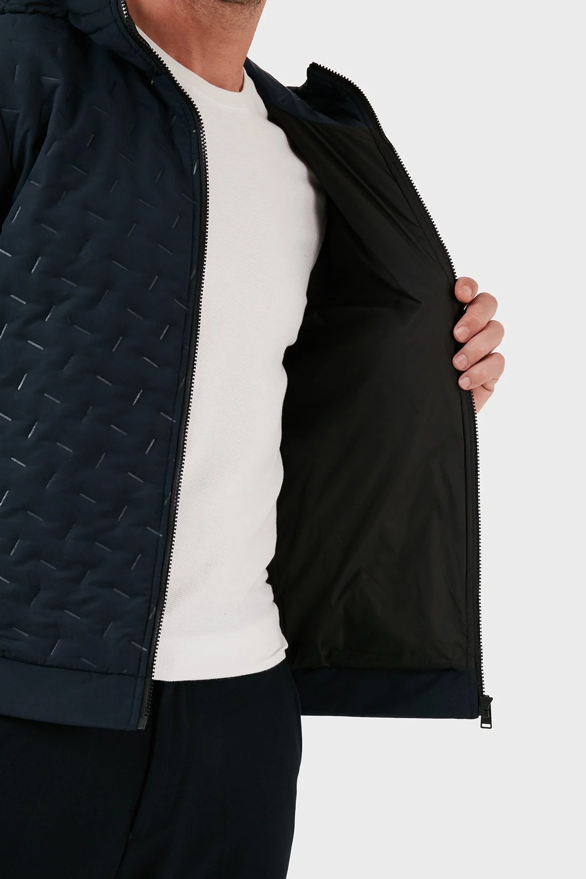 Boss Pamuklu Regular Fit Fermuarlı Kapüşonlu Erkek Sweat 50494276 404 LACİVERT - 5