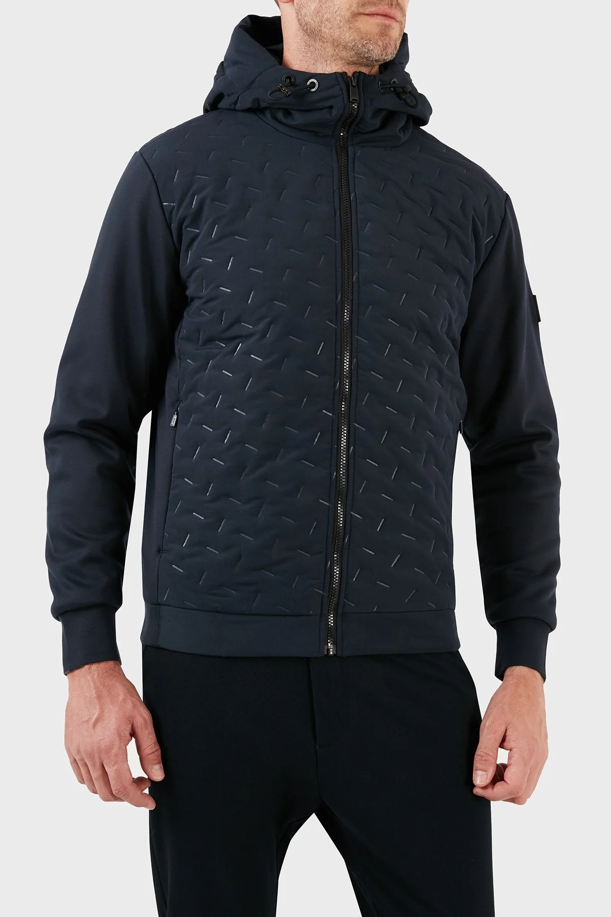 Boss Pamuklu Regular Fit Fermuarlı Kapüşonlu Erkek Sweat 50494276 404 LACİVERT - 6