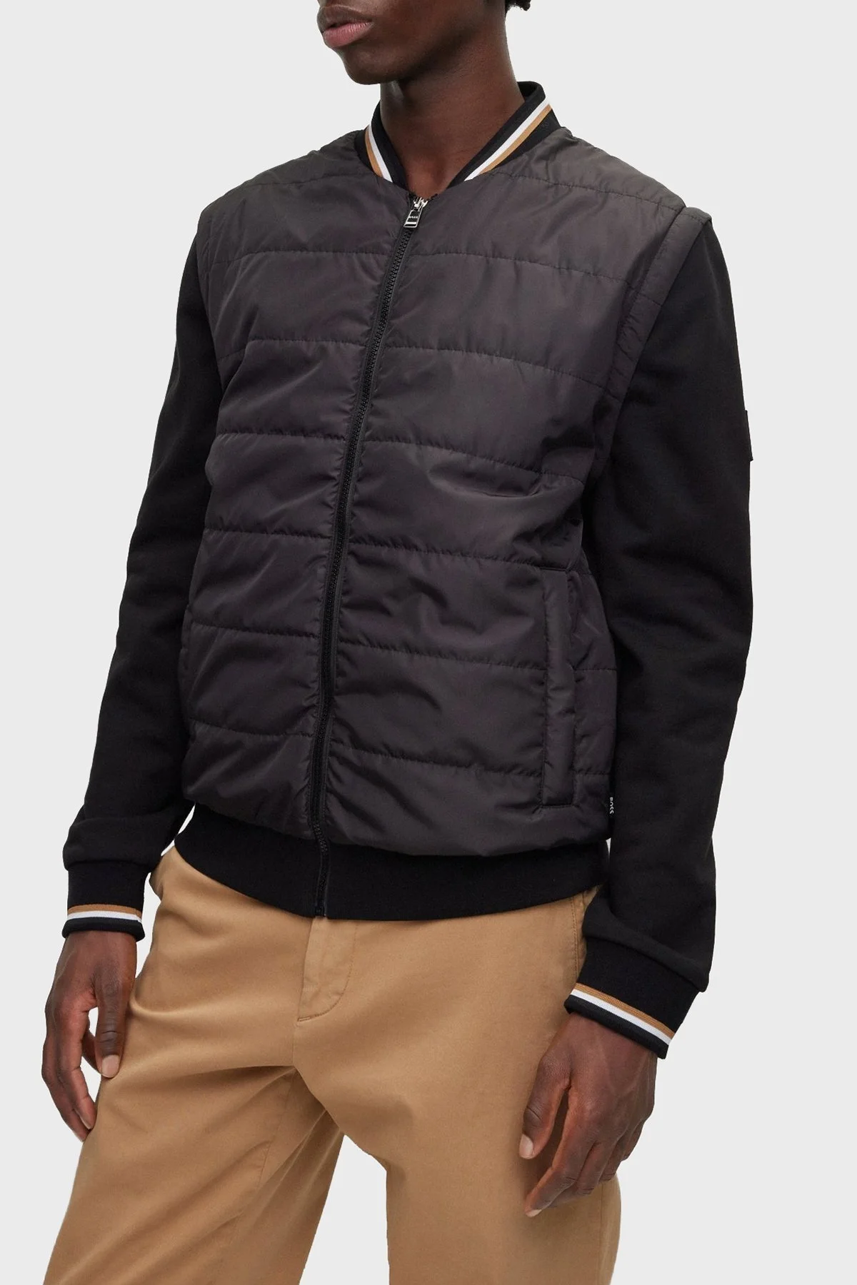 Boss Pamuklu Regular Fit Fermuarlı Kolej Yaka Erkek Sweat 50486266 001 SİYAH - 1