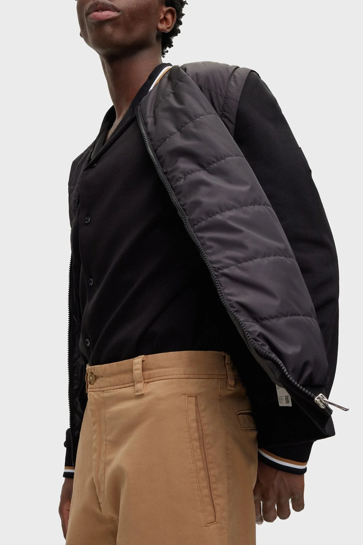 Boss Pamuklu Regular Fit Fermuarlı Kolej Yaka Erkek Sweat 50486266 001 SİYAH - 2