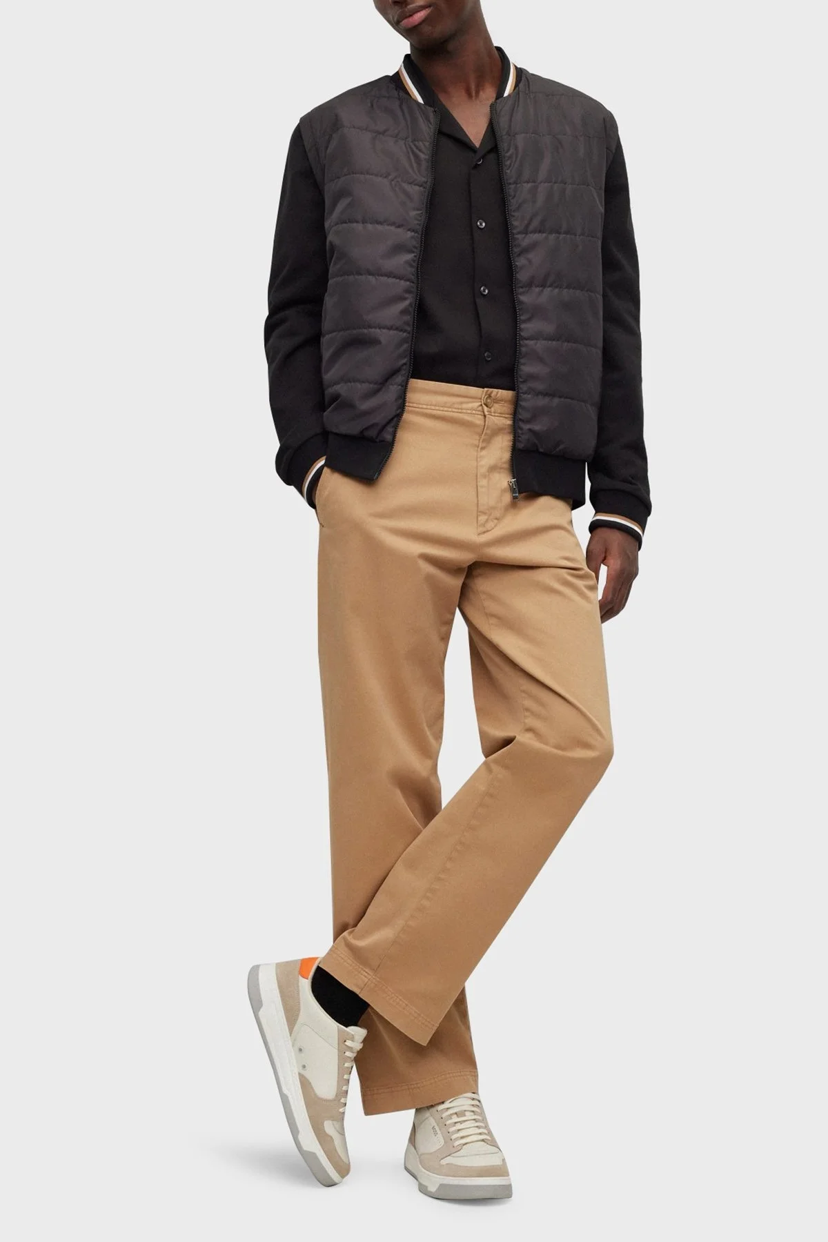 Boss Pamuklu Regular Fit Fermuarlı Kolej Yaka Erkek Sweat 50486266 001 SİYAH - 3