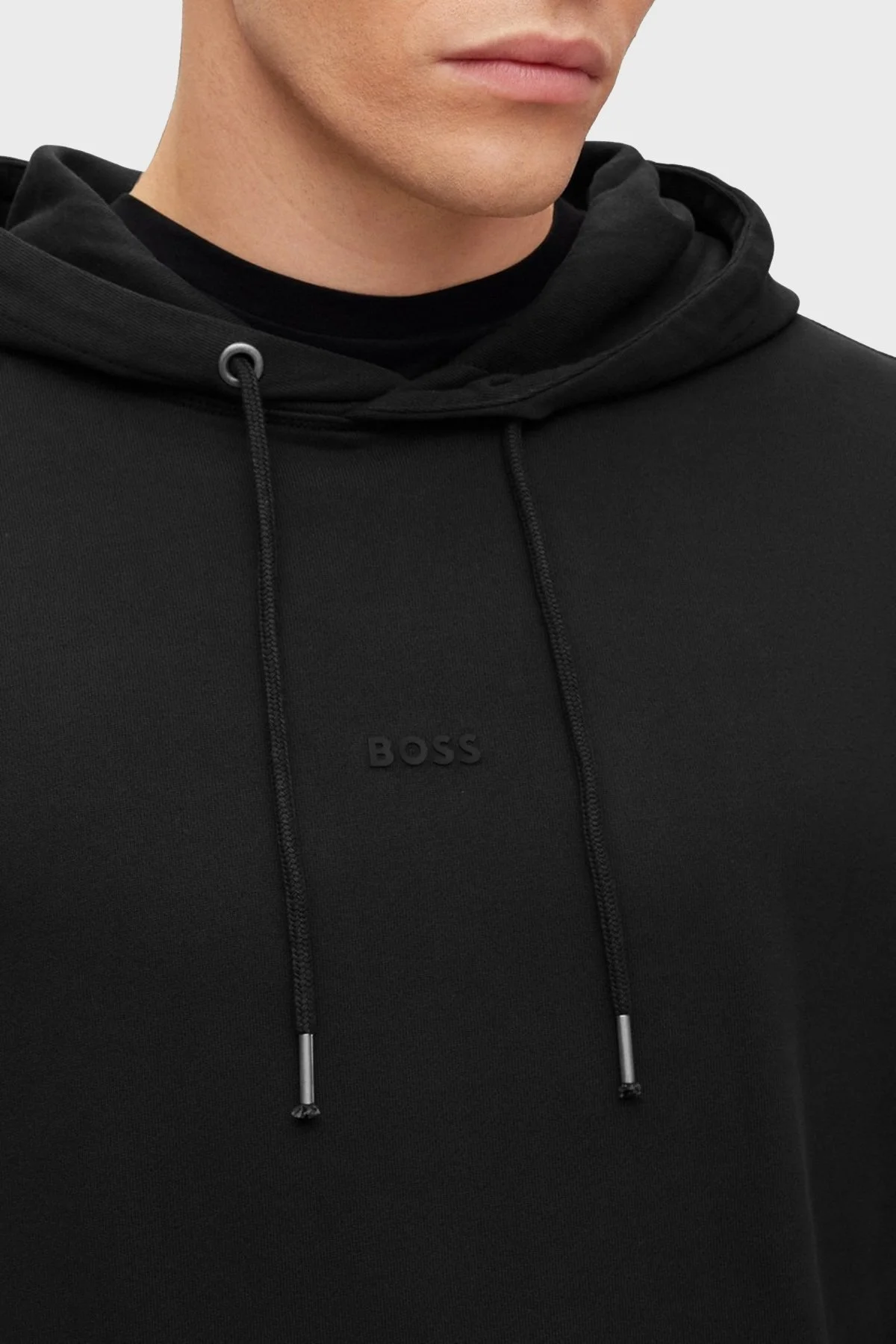 Boss Pamuklu Regular Fit Kanguru Cepli Kapüşonlu Erkek Sweat 50472411 001 SİYAH - 3