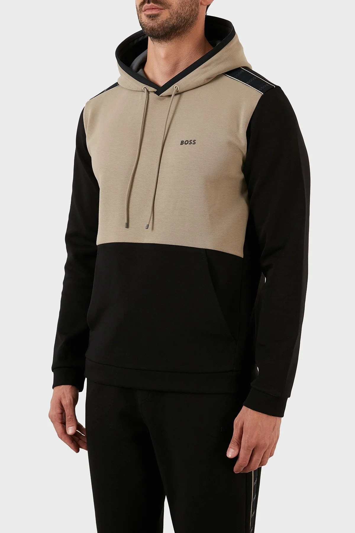 Boss Pamuklu Regular Fit Kanguru Cepli Kapüşonlu Erkek Sweat 50477036 001 SİYAH - 2