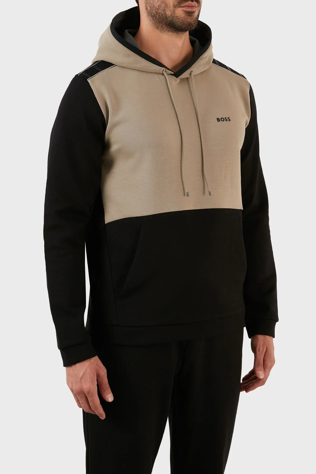 Boss Pamuklu Regular Fit Kanguru Cepli Kapüşonlu Erkek Sweat 50477036 001 SİYAH - 3