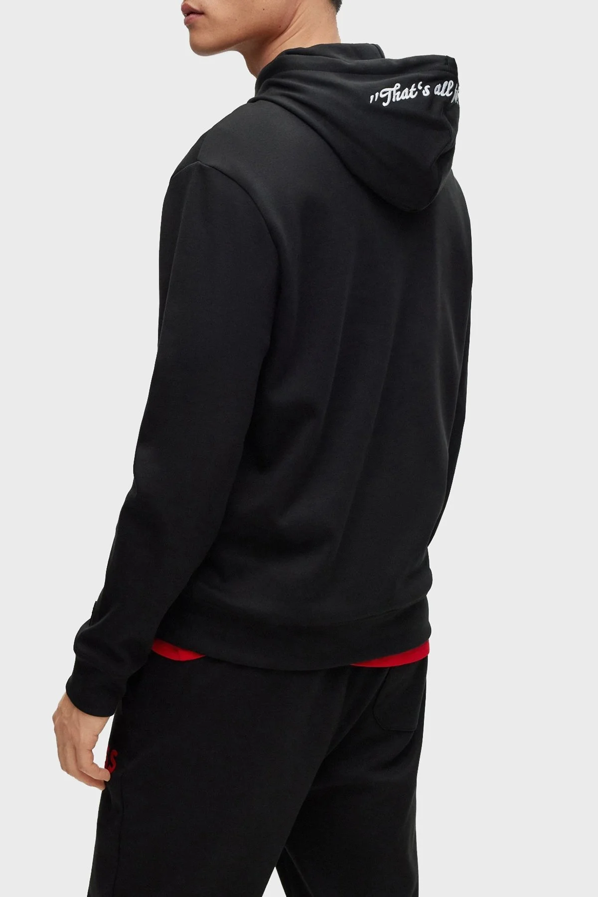 Boss Pamuklu Regular Fit Kanguru Cepli Kapüşonlu Erkek Sweat 50486315 001 SİYAH - 2