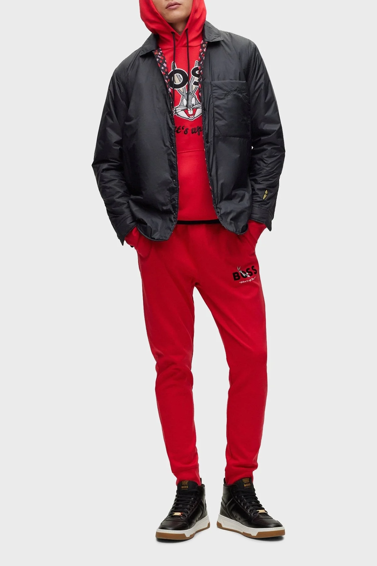 Boss Pamuklu Regular Fit Kanguru Cepli Kapüşonlu Erkek Sweat 50486315 623 KIRMIZI - 2