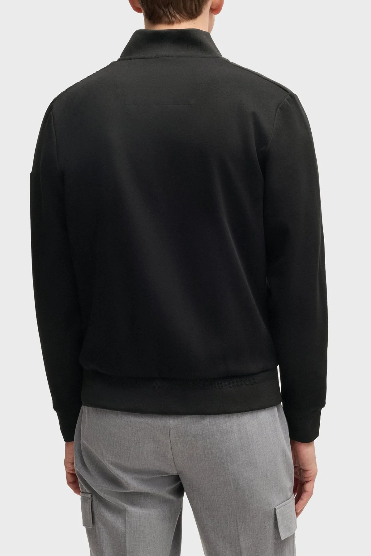 Boss Pamuklu Regular Fit Kapitoneli Kolej Yaka Erkek Sweatshirt 50532767 001 SİYAH - 3