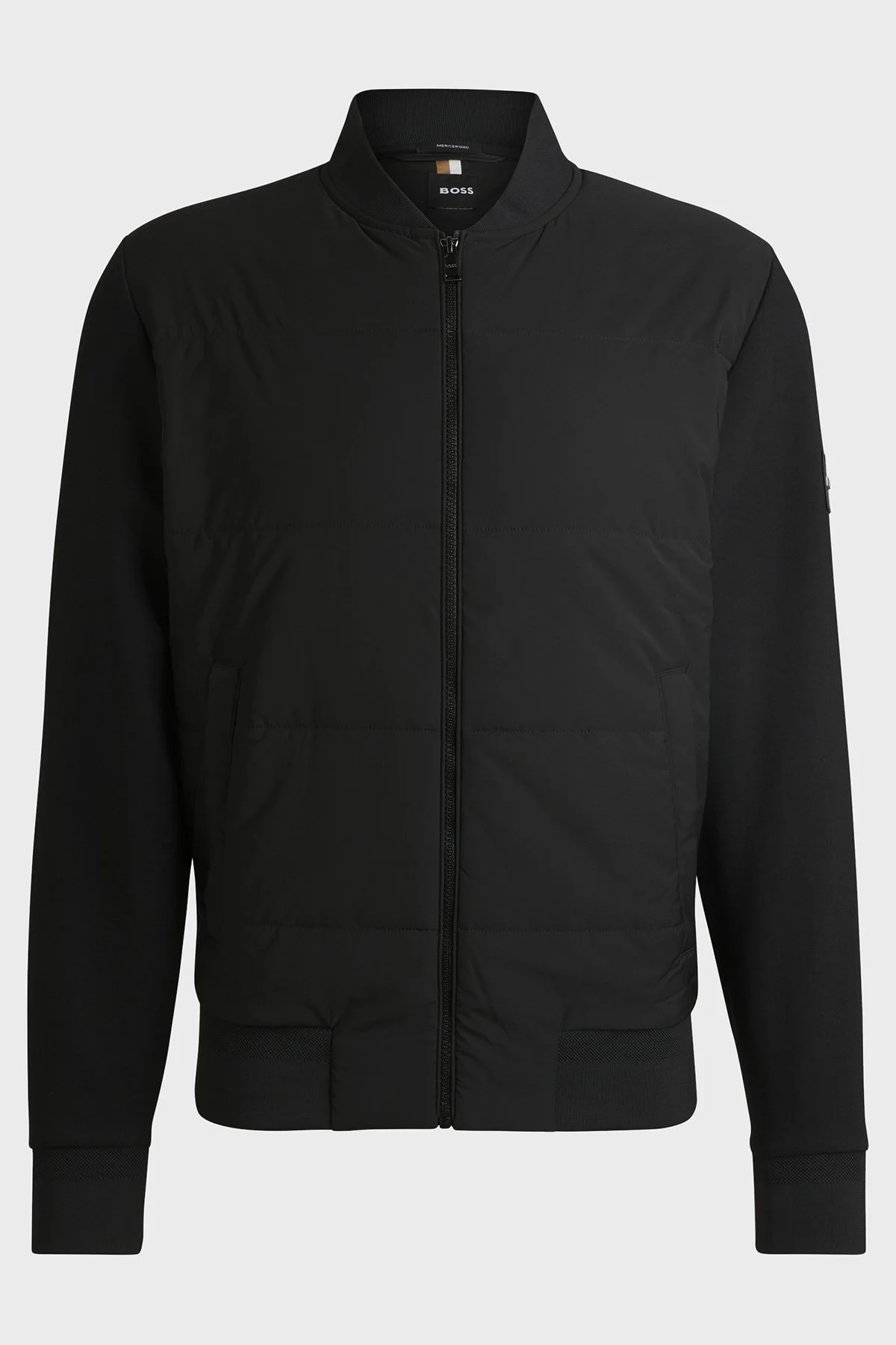 Boss Pamuklu Regular Fit Kapitoneli Kolej Yaka Erkek Sweatshirt 50532767 001 SİYAH - 5