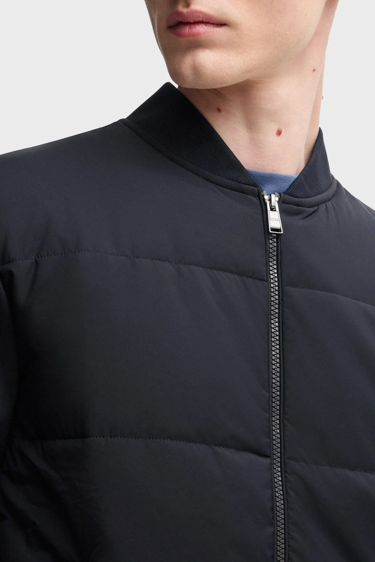 Boss Pamuklu Regular Fit Kapitoneli Kolej Yaka Erkek Ceket 50532767 404 LACİVERT - 4