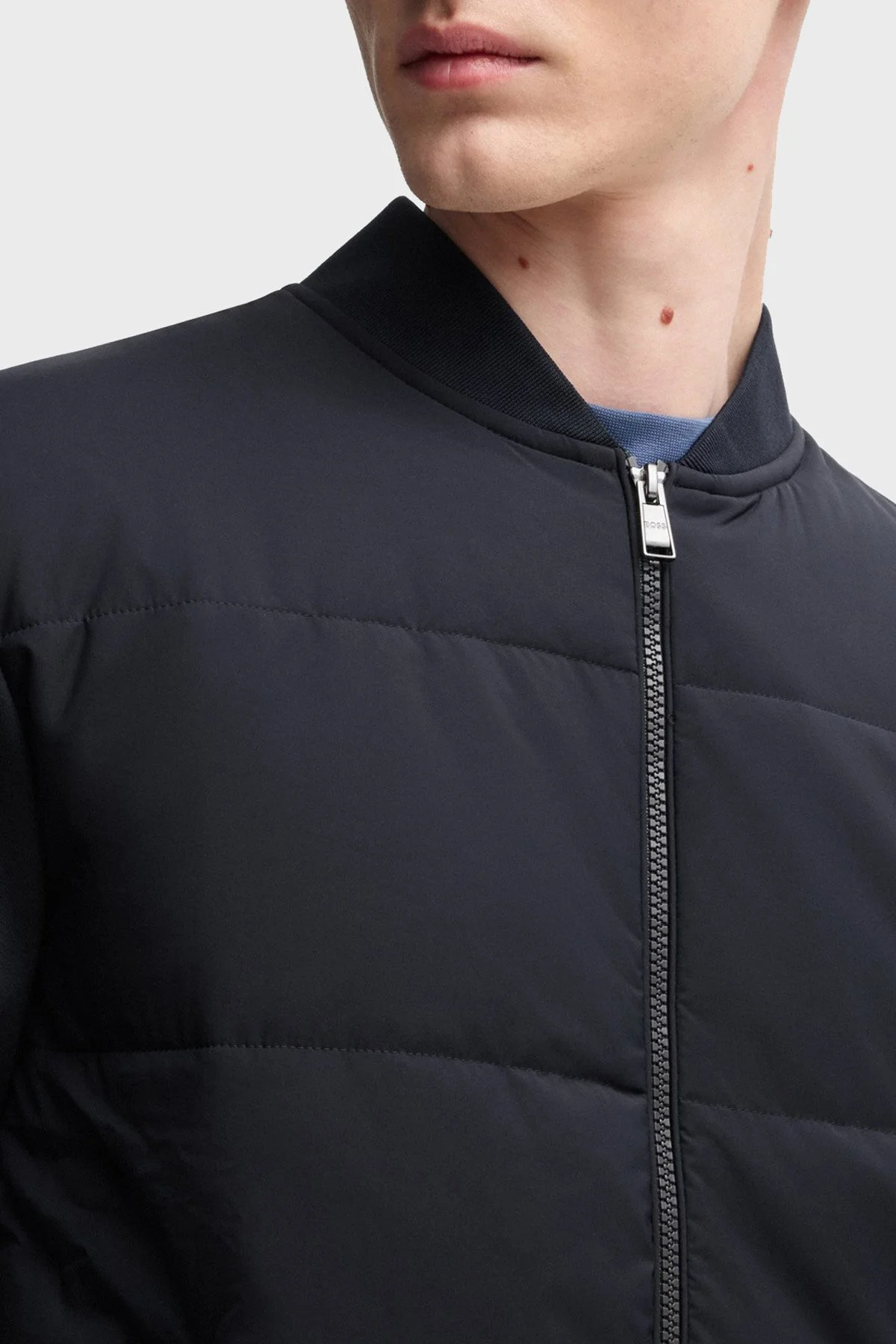 Boss Pamuklu Regular Fit Kapitoneli Kolej Yaka Erkek Ceket 50532767 404 LACİVERT - 4