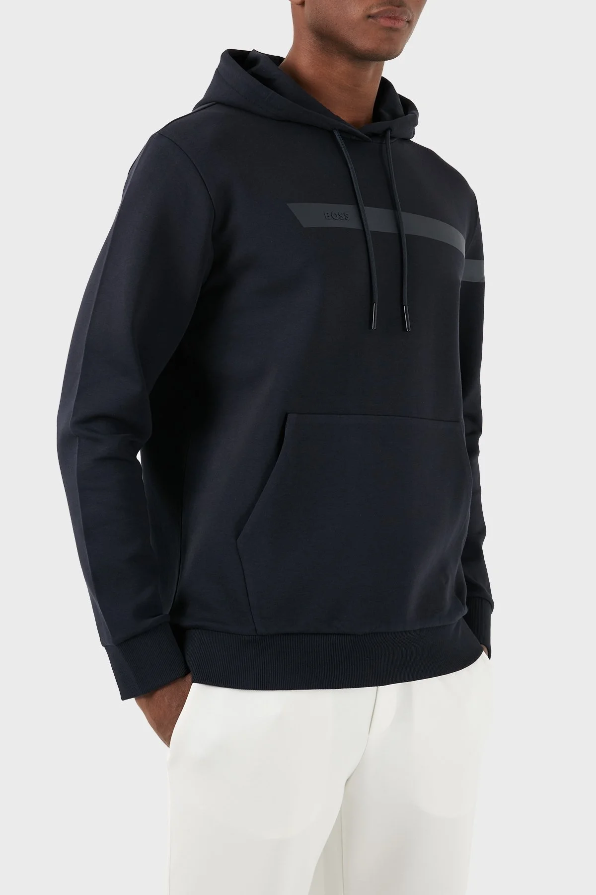 Boss Pamuklu Regular Fit Kapüşonlu Erkek Sweat 50498277 402 LACİVERT - 4