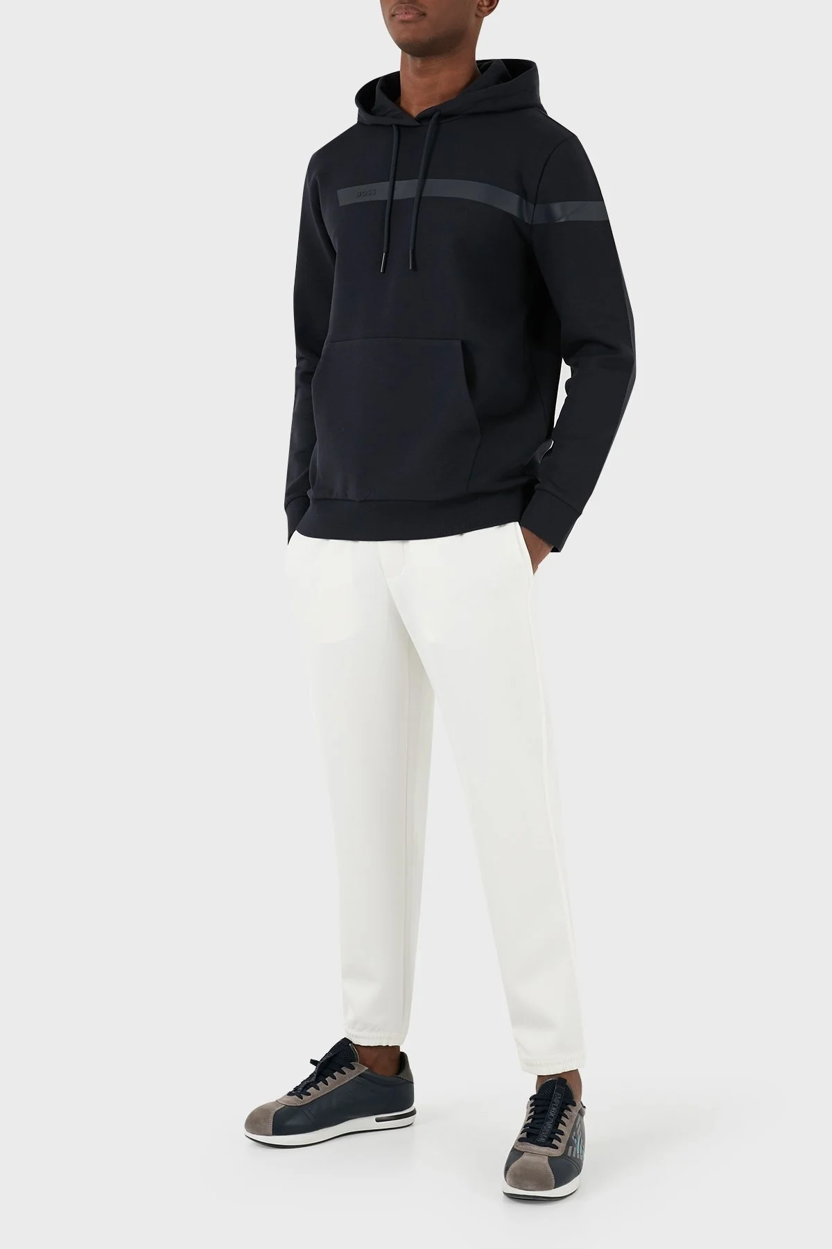 Boss Pamuklu Regular Fit Kapüşonlu Erkek Sweat 50498277 402 LACİVERT - 6