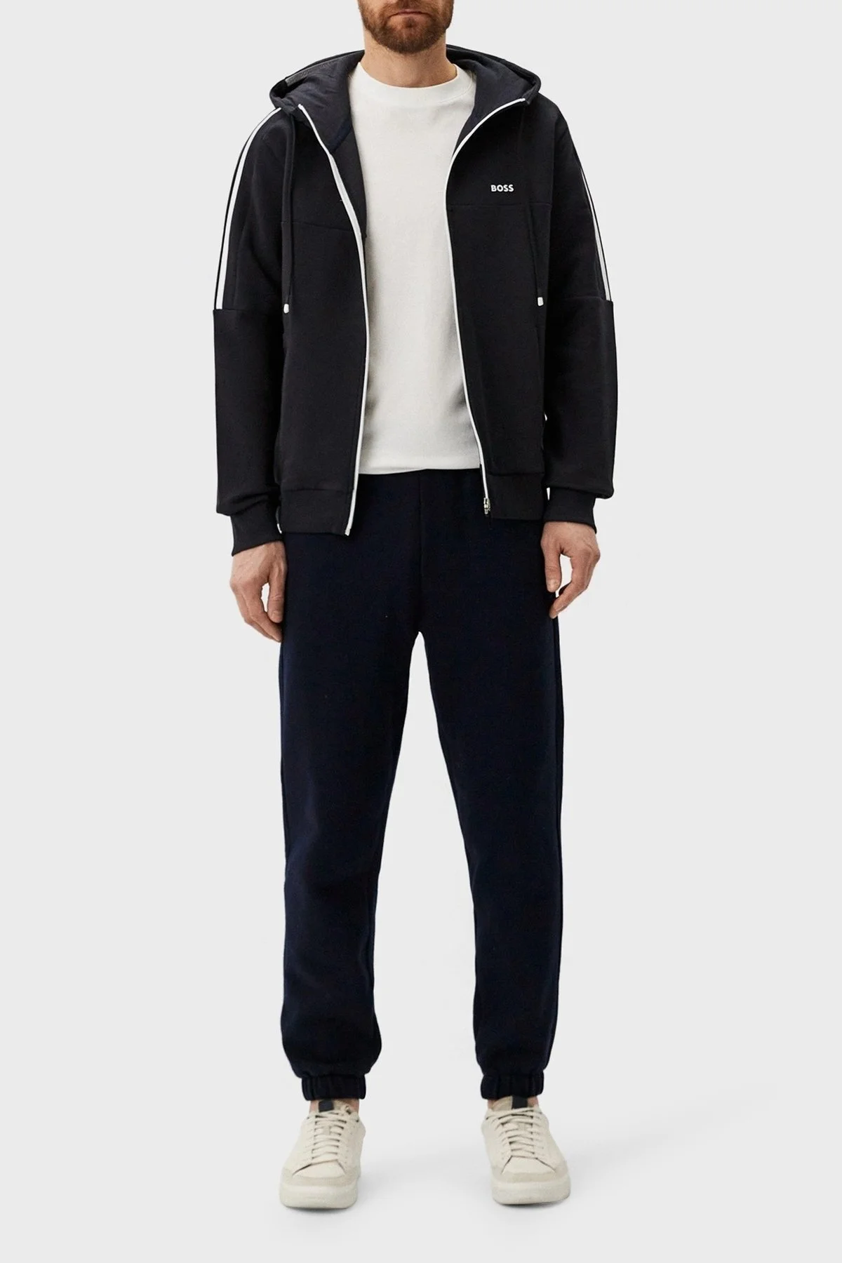 Boss Pamuklu Regular Fit Kapüşonlu Erkek Sweat 50511516 402 LACİVERT - 3