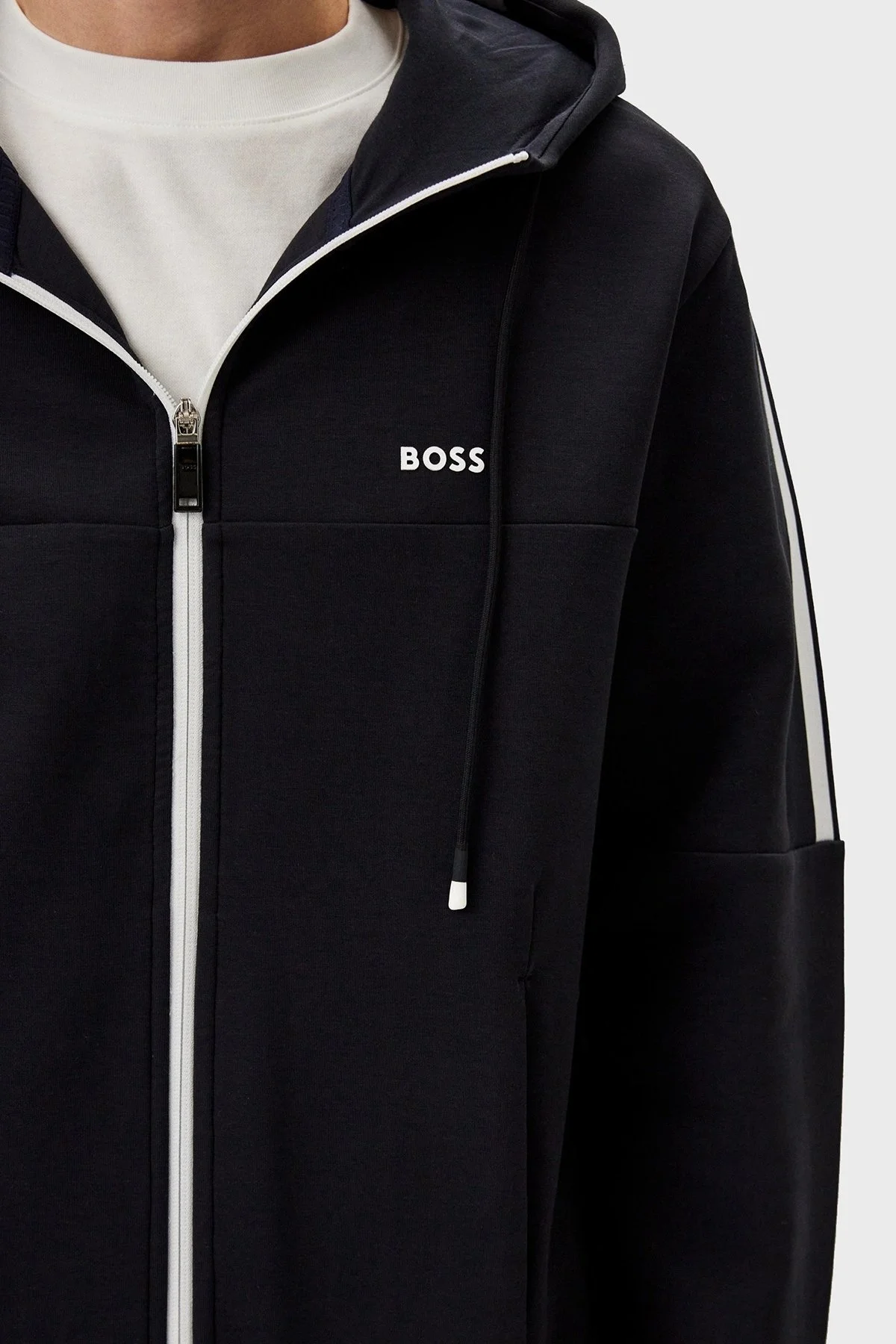 Boss Pamuklu Regular Fit Kapüşonlu Erkek Sweat 50511516 402 LACİVERT - 4