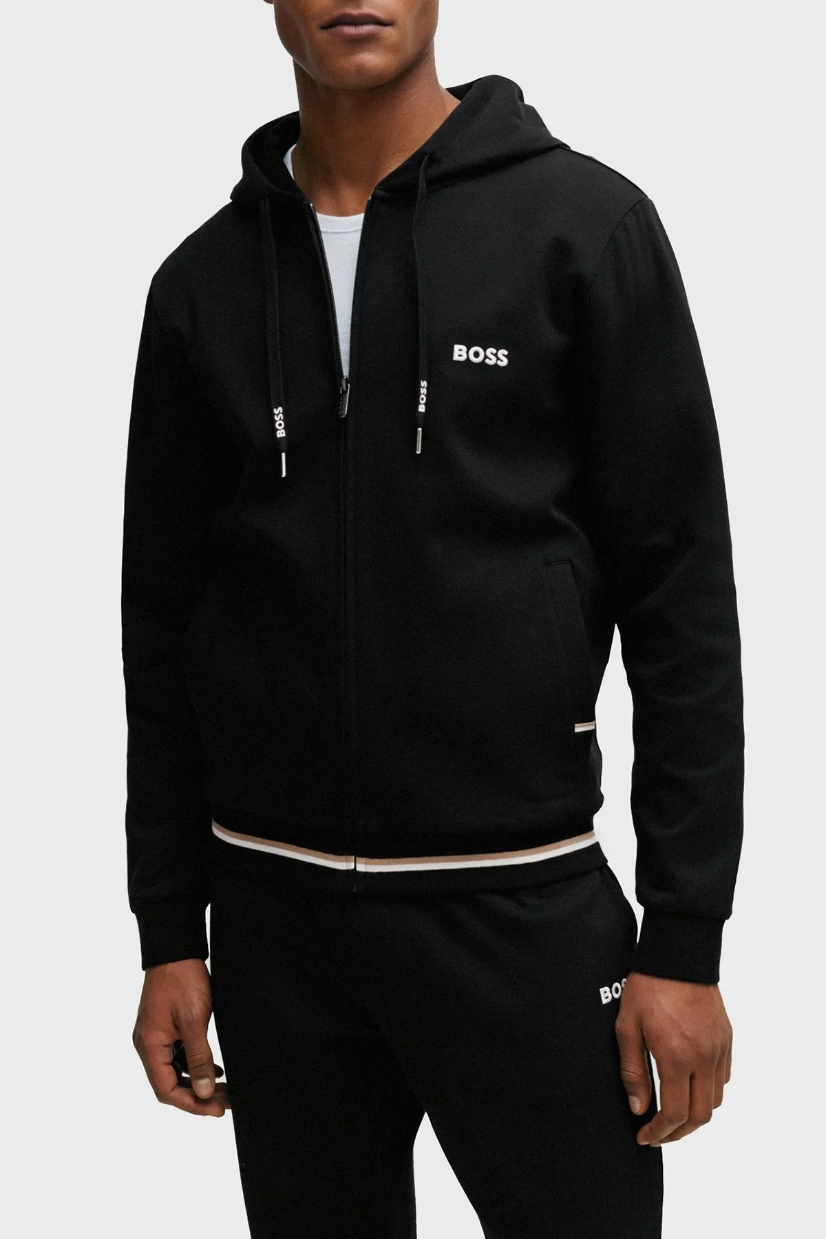 Boss Pamuklu Regular Fit Kapüşonlu Erkek Sweat 50515185 001 SİYAH - 1