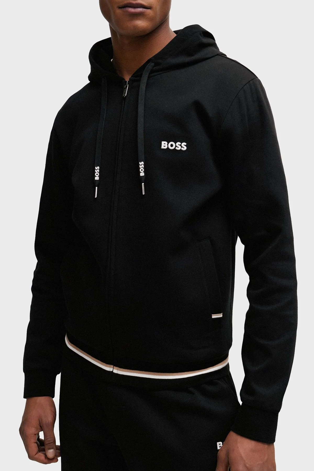 Boss Pamuklu Regular Fit Kapüşonlu Erkek Sweat 50515185 001 SİYAH - 3