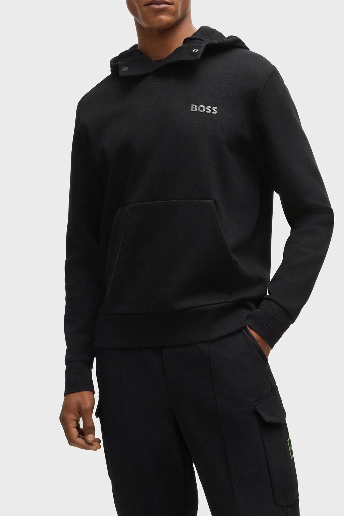 Boss Pamuklu Regular Fit Kapüşonlu Erkek Sweat 50523464 001 SİYAH - 1