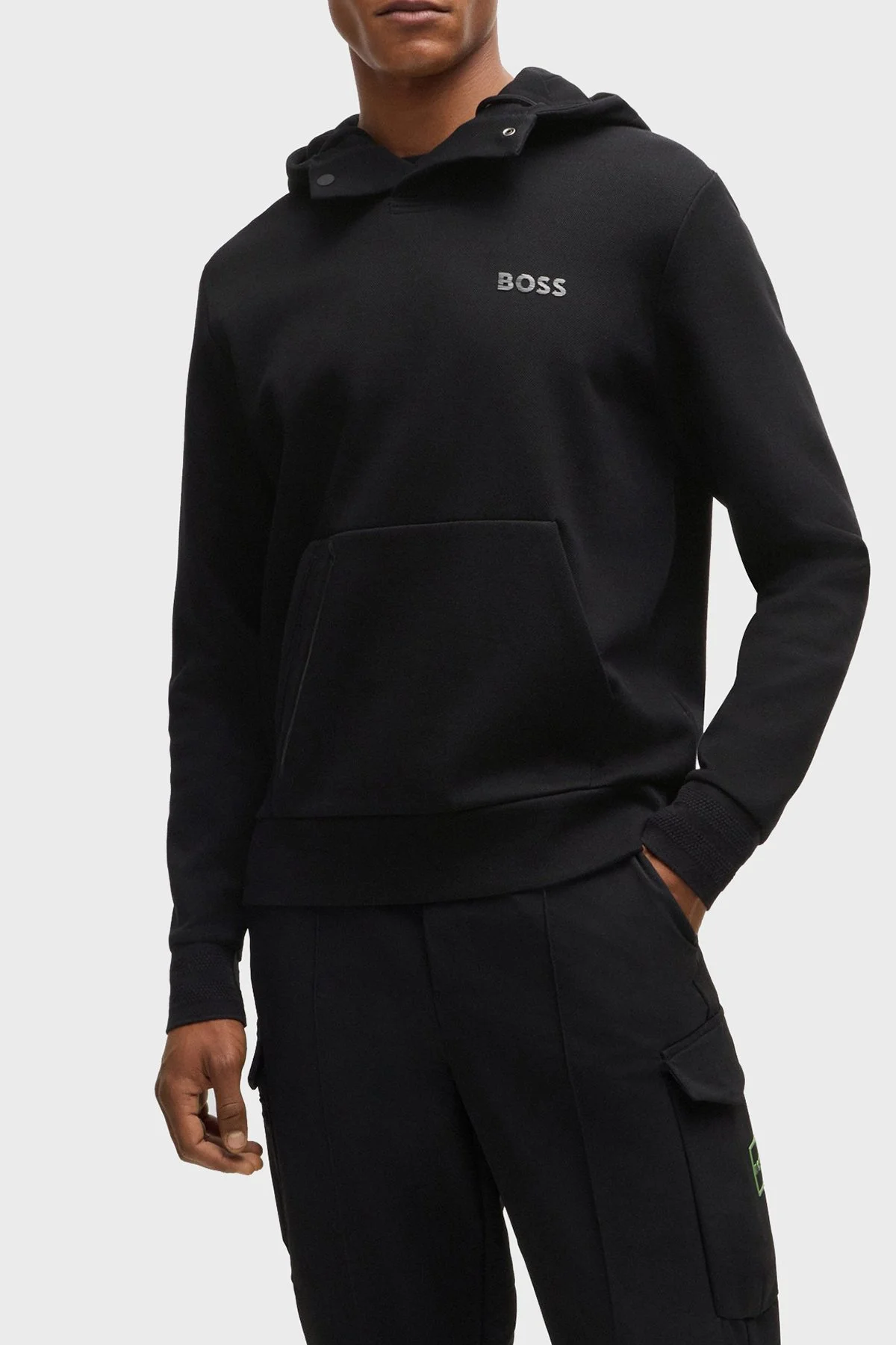 Boss Pamuklu Regular Fit Kapüşonlu Erkek Sweat 50523464 001 SİYAH