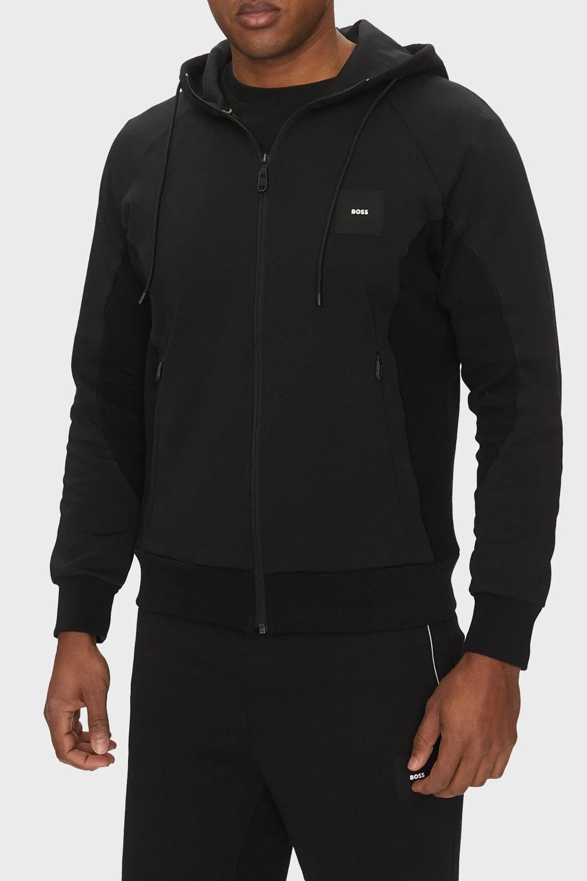 Boss Pamuklu Regular Fit Kapüşonlu Fermuarlı Erkek Sweat 50537204 001 SİYAH - 1