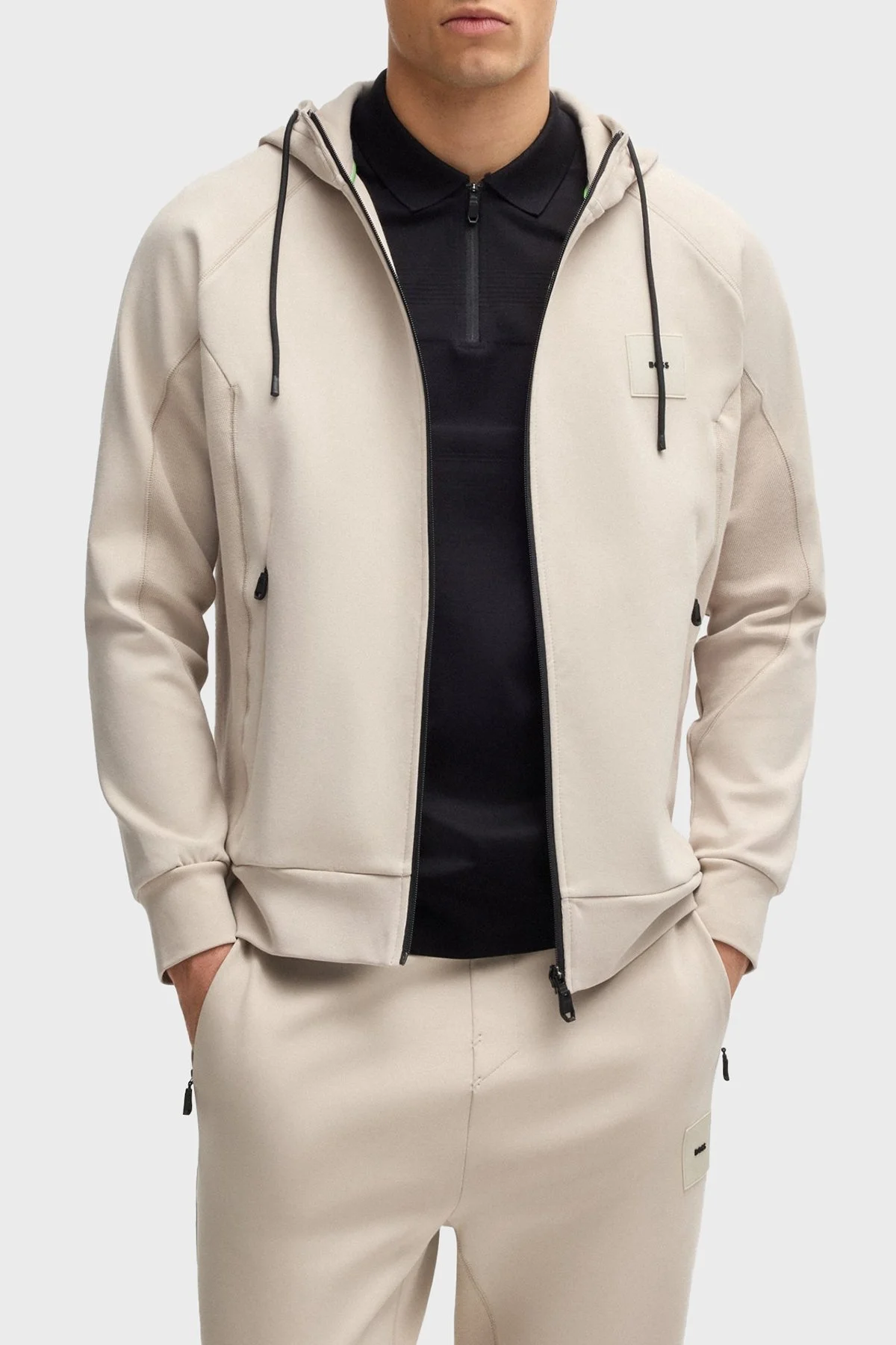 Boss Pamuklu Regular Fit Kapüşonlu Fermuarlı Erkek Sweat 50537204 284 KREM - 1