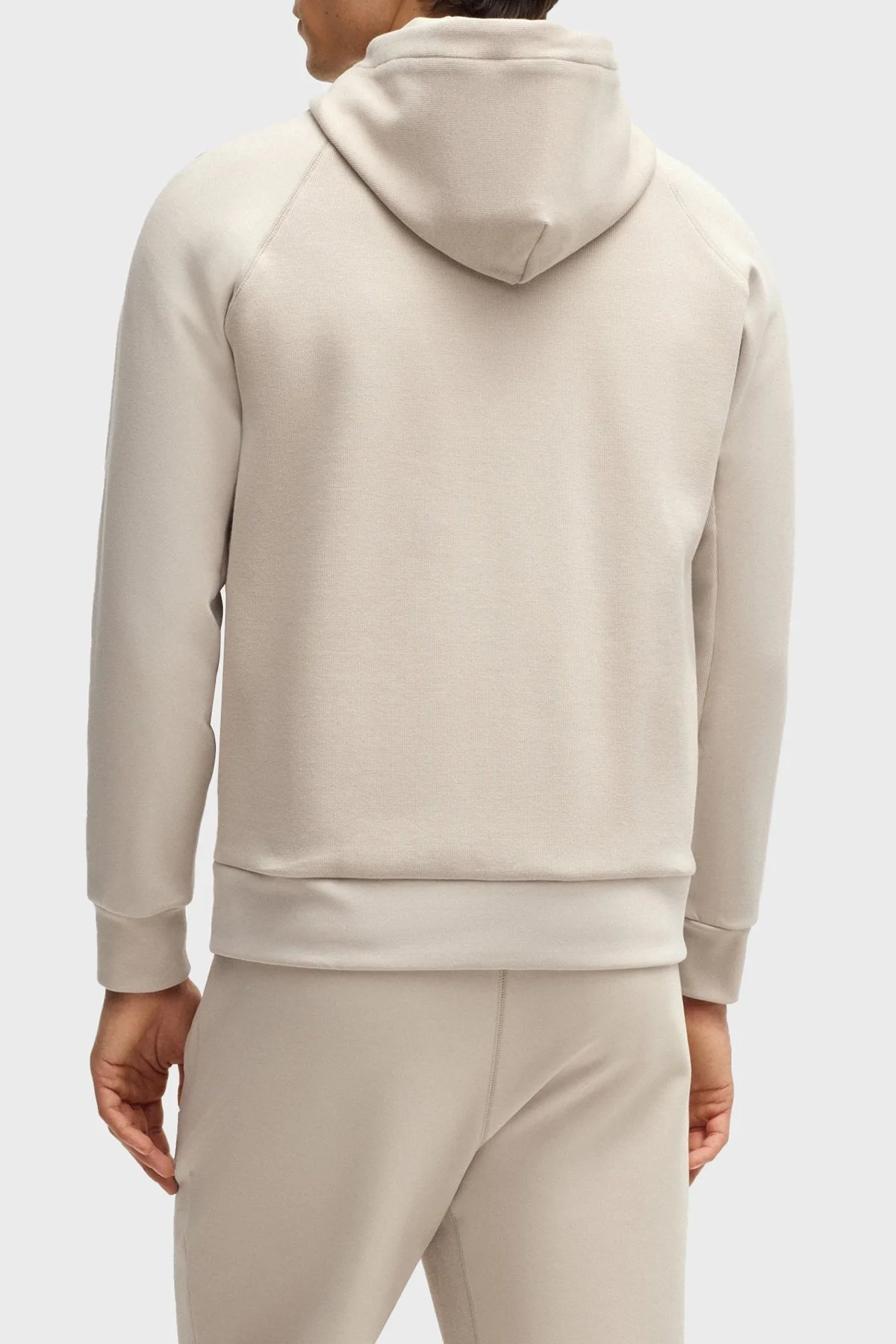 Boss Pamuklu Regular Fit Kapüşonlu Fermuarlı Erkek Sweat 50537204 284 KREM - 3