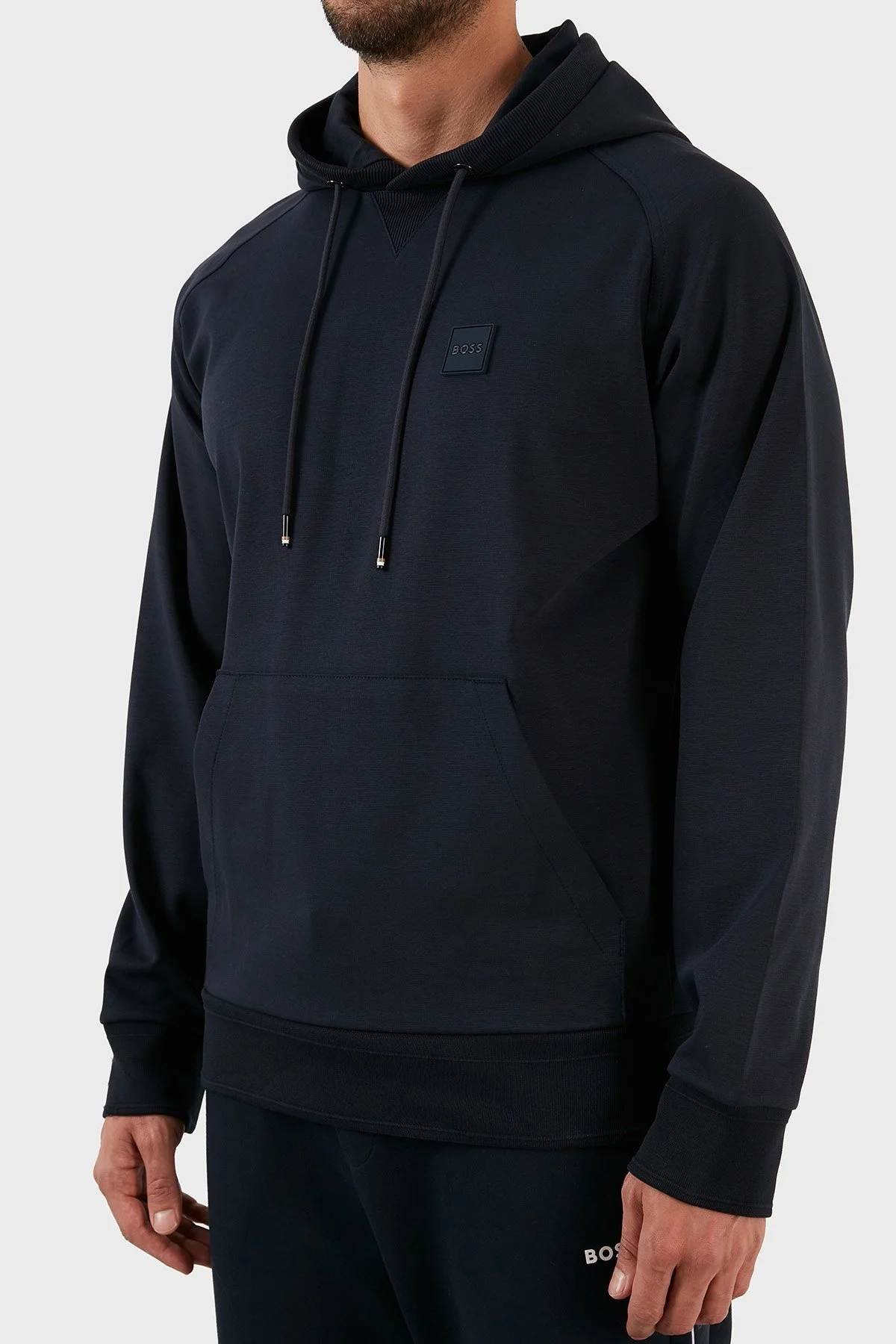 Boss Pamuklu Regular Fit Kapüşonlu Kanguru Cepli Erkek Sweat 50468984 404 LACİVERT - 5