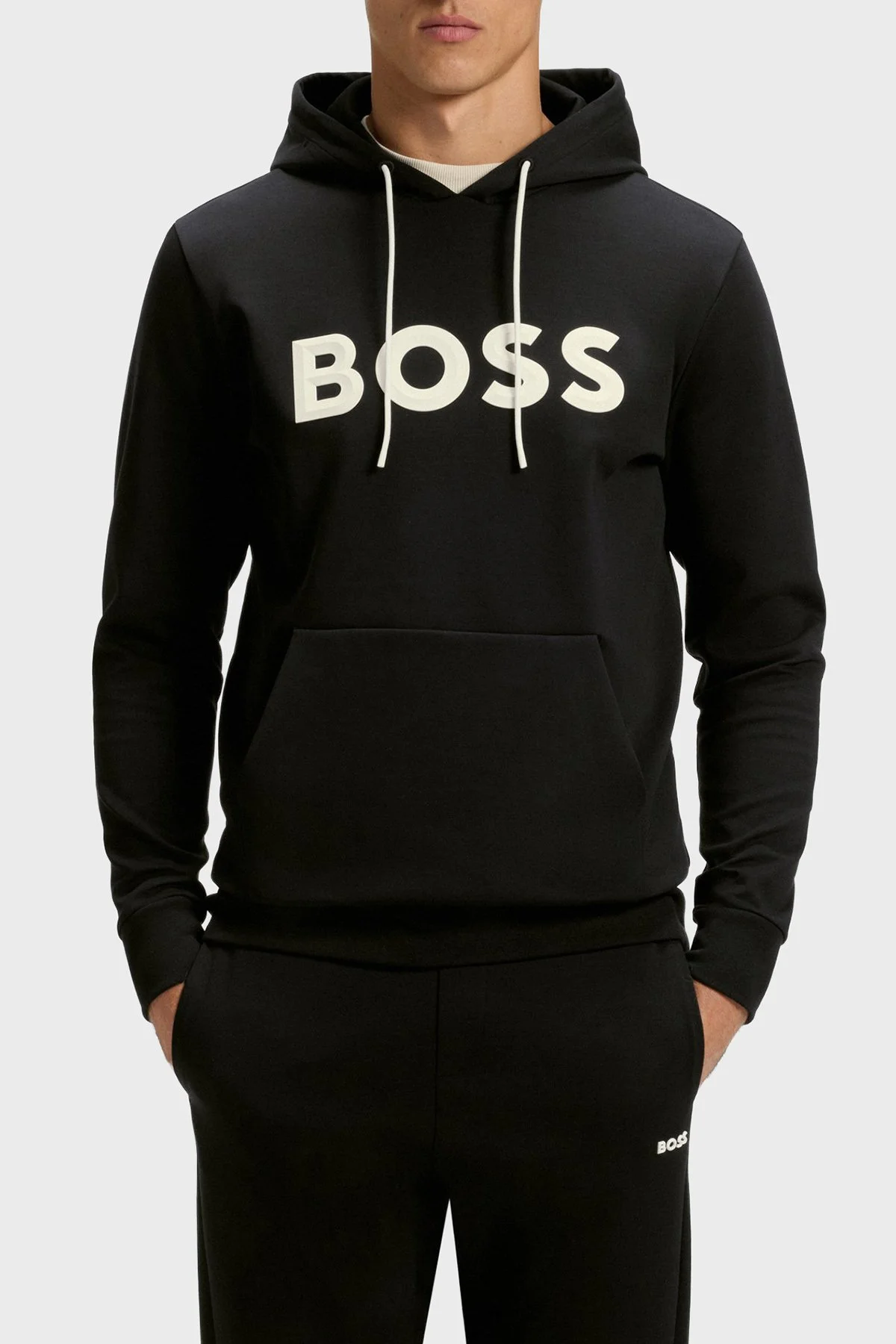 Boss Pamuklu Regular Fit Kapüşonlu Logolu Erkek Sweat 50551457 002 SİYAH - 1