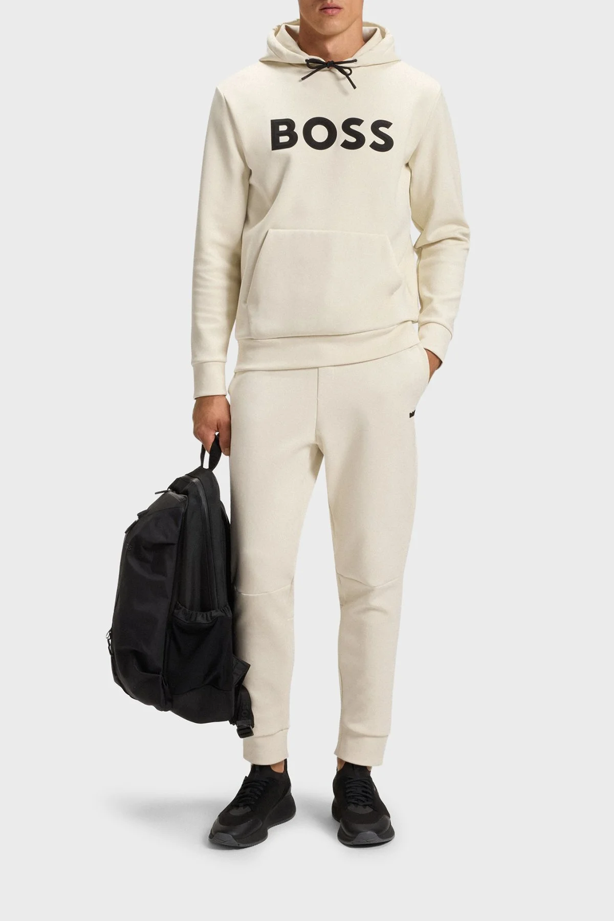 Boss Pamuklu Regular Fit Kapüşonlu Logolu Erkek Sweat 50551457 131 BEJ - 2