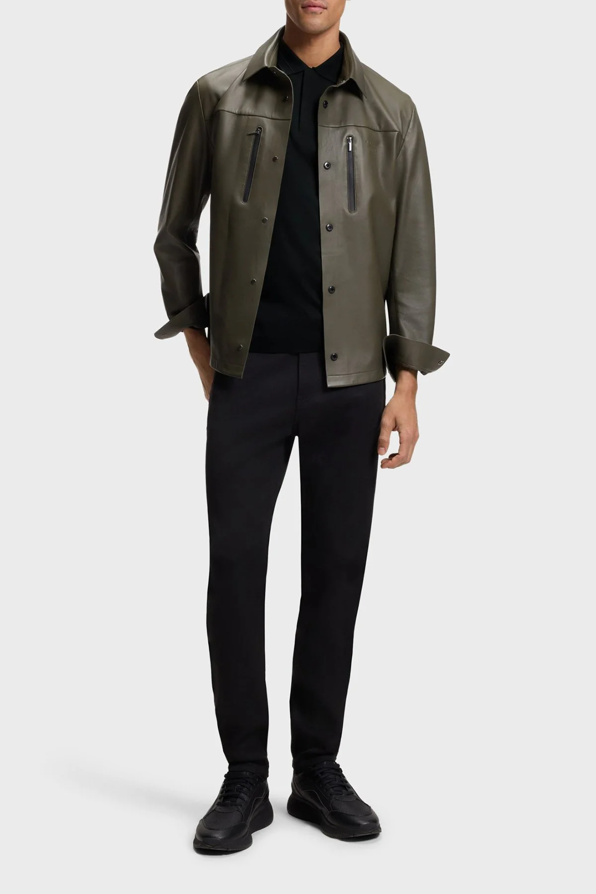 Boss Pamuklu Regular Fit Kısa Kollu Düğmeli Erkek Polo 50559801 001 SİYAH - 2