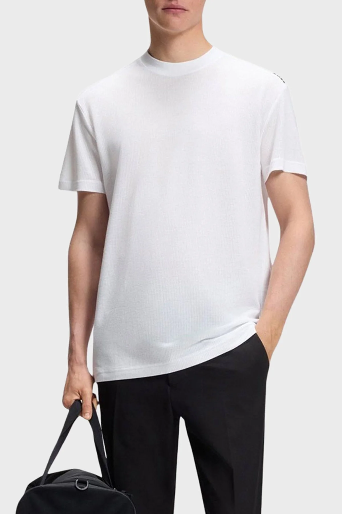 Boss Pamuklu Regular Fit Logo Detaylı Bisiklet Yaka Erkek T Shirt 50559320 100 BEYAZ - 3