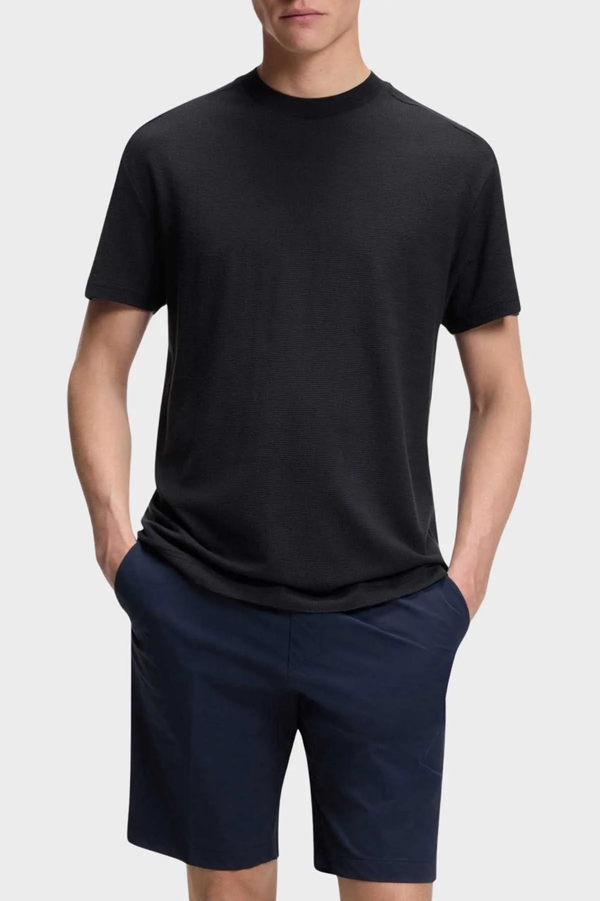 Boss Pamuklu Regular Fit Logo Detaylı Bisiklet Yaka Erkek T Shirt 50559320 402 LACİVERT - 1