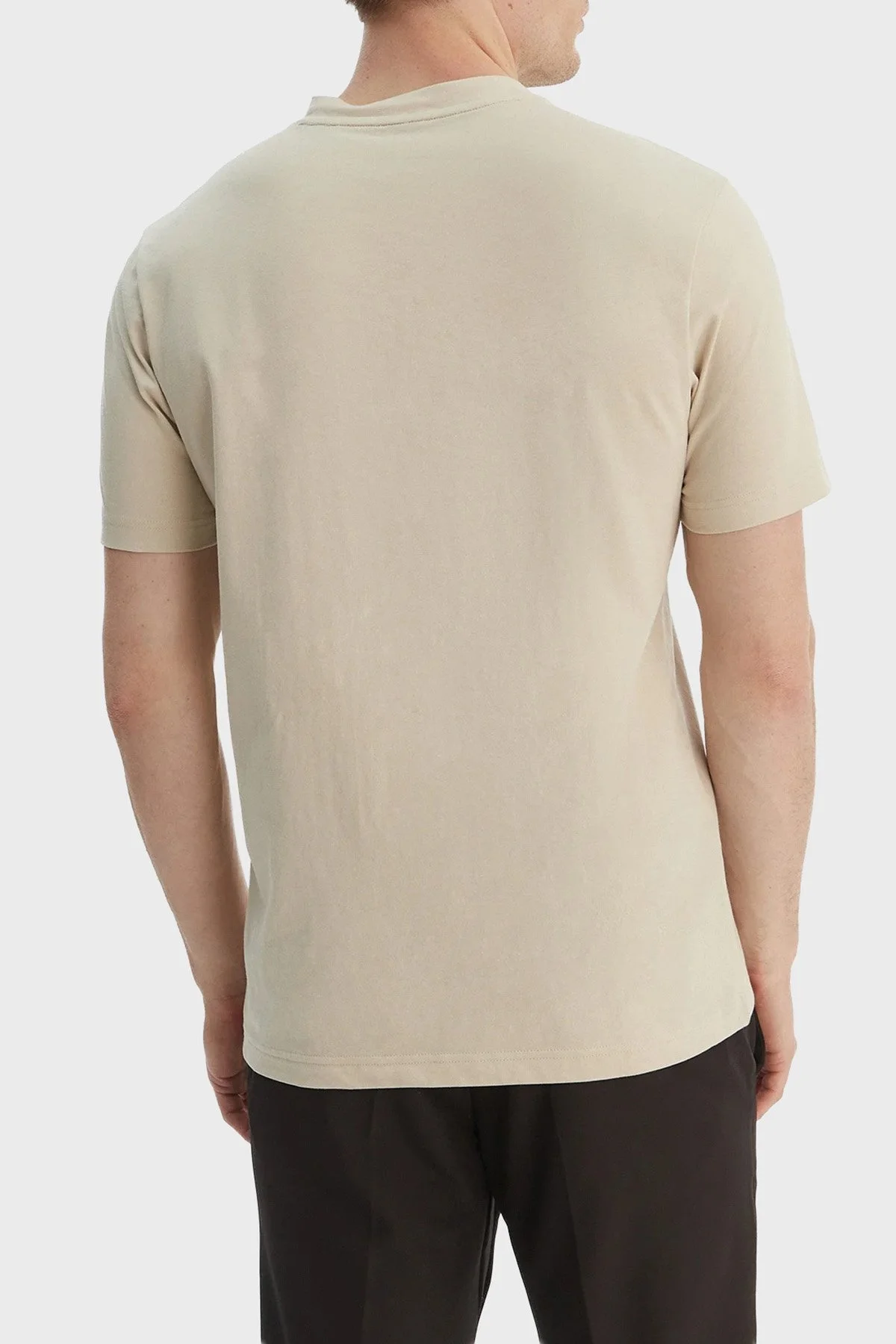 Boss Pamuklu Regular Fit Logo Detaylı Bisiklet Yaka Erkek T Shirt 50559361 272 BEJ - 3